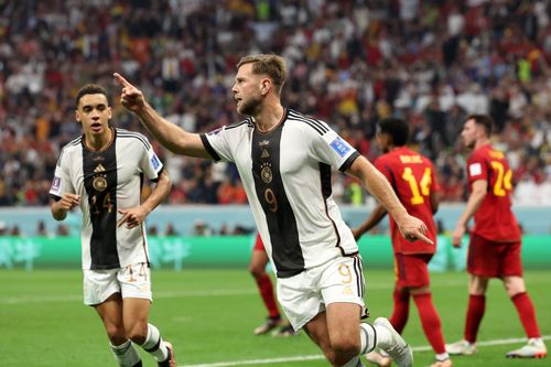 Niclas Fullkrug celebrates after equalizing for Germany