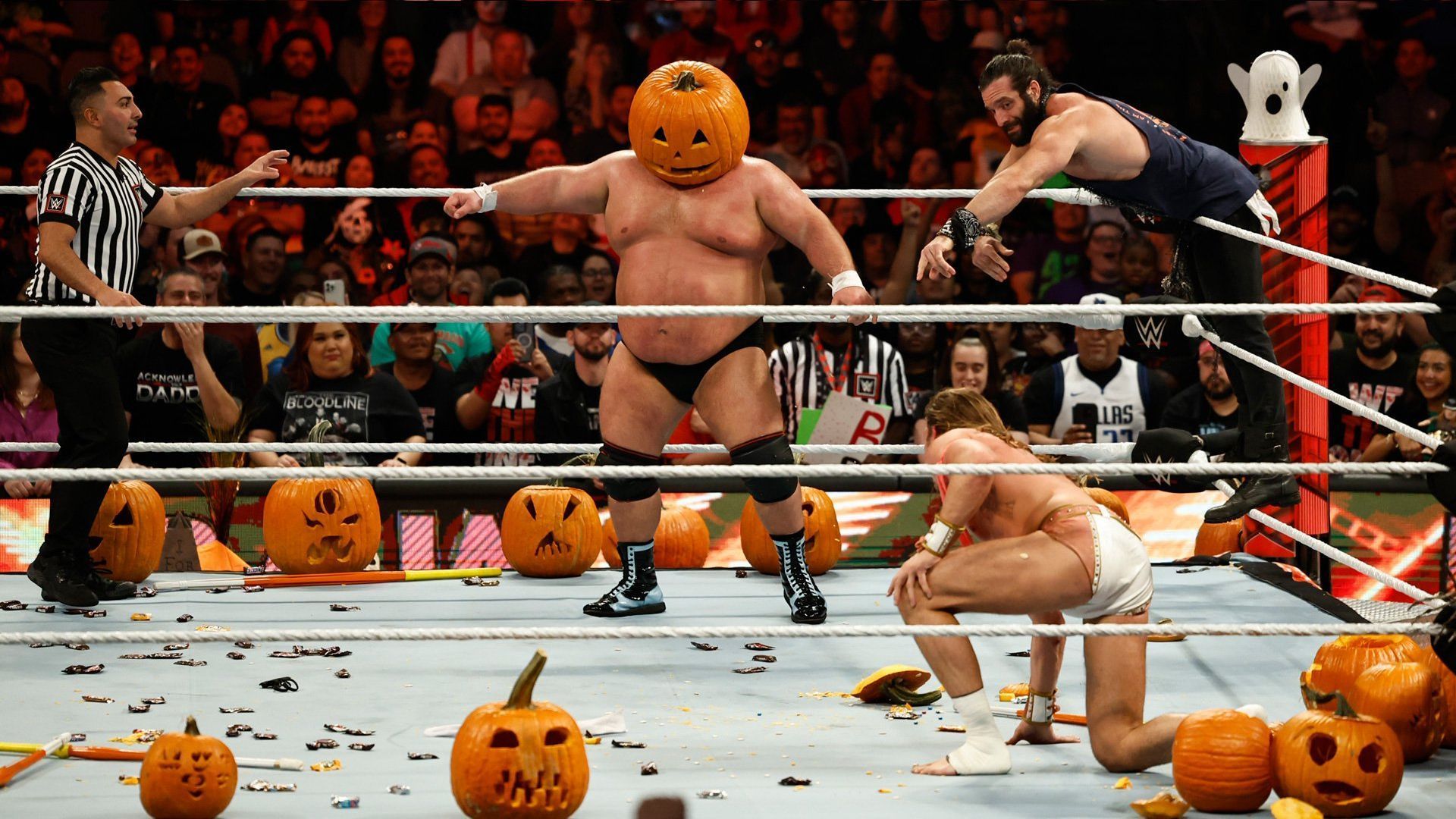 Otis with a pumpkin