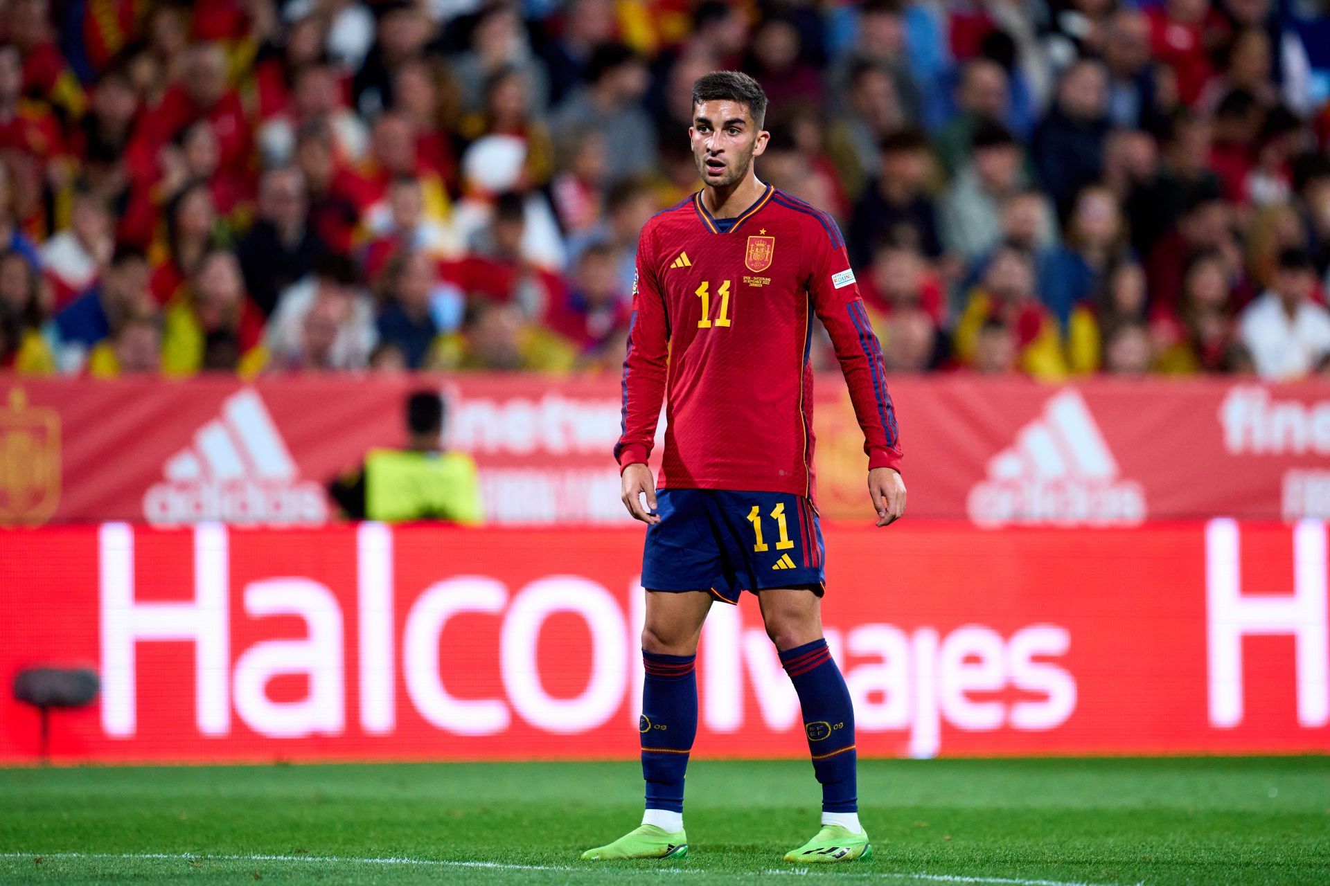 Ferran Torres in action against Switzerland