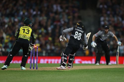 Devon Conway enroute to his 92* against Australia