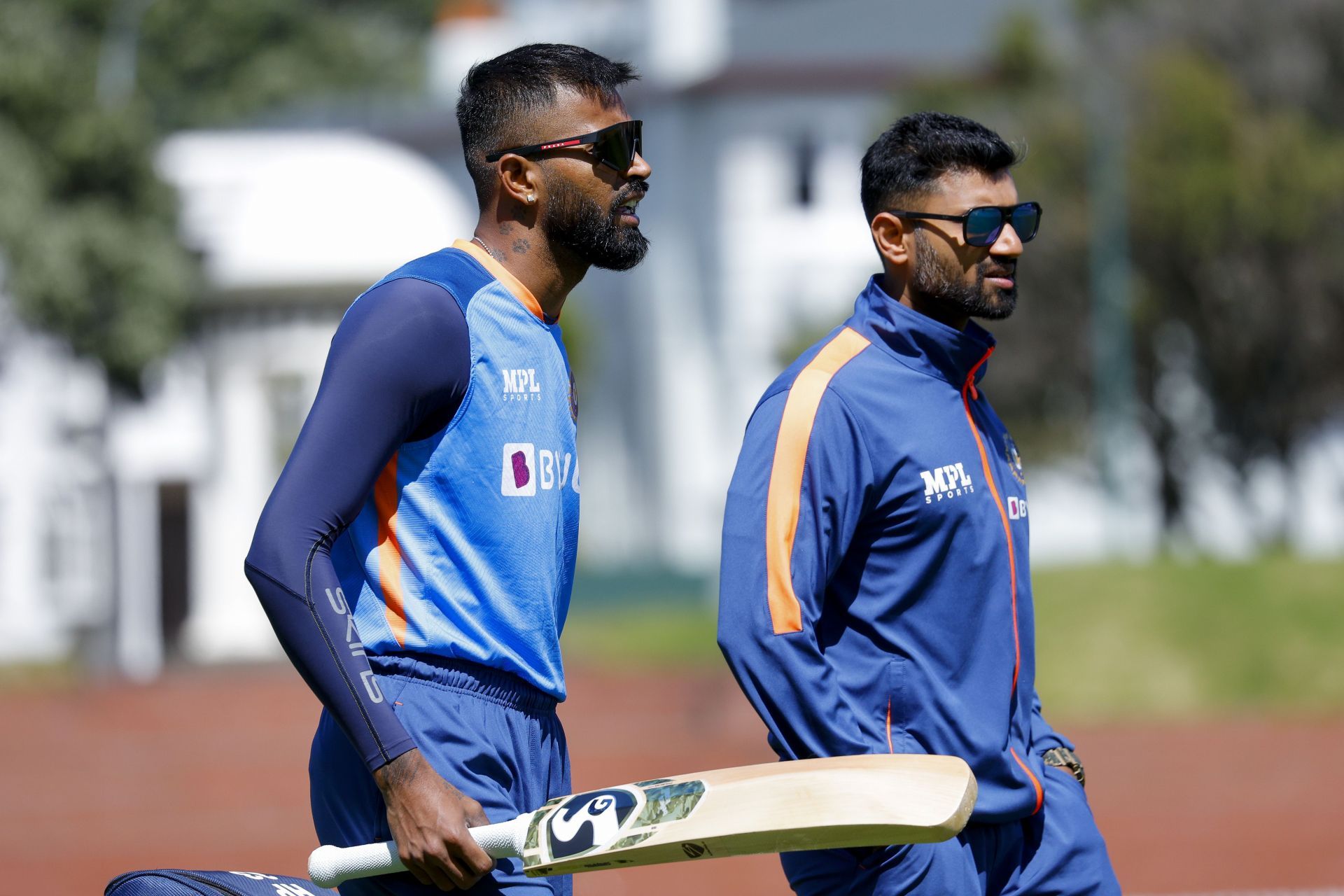 Hardik Pandya during a practice session in Wellington