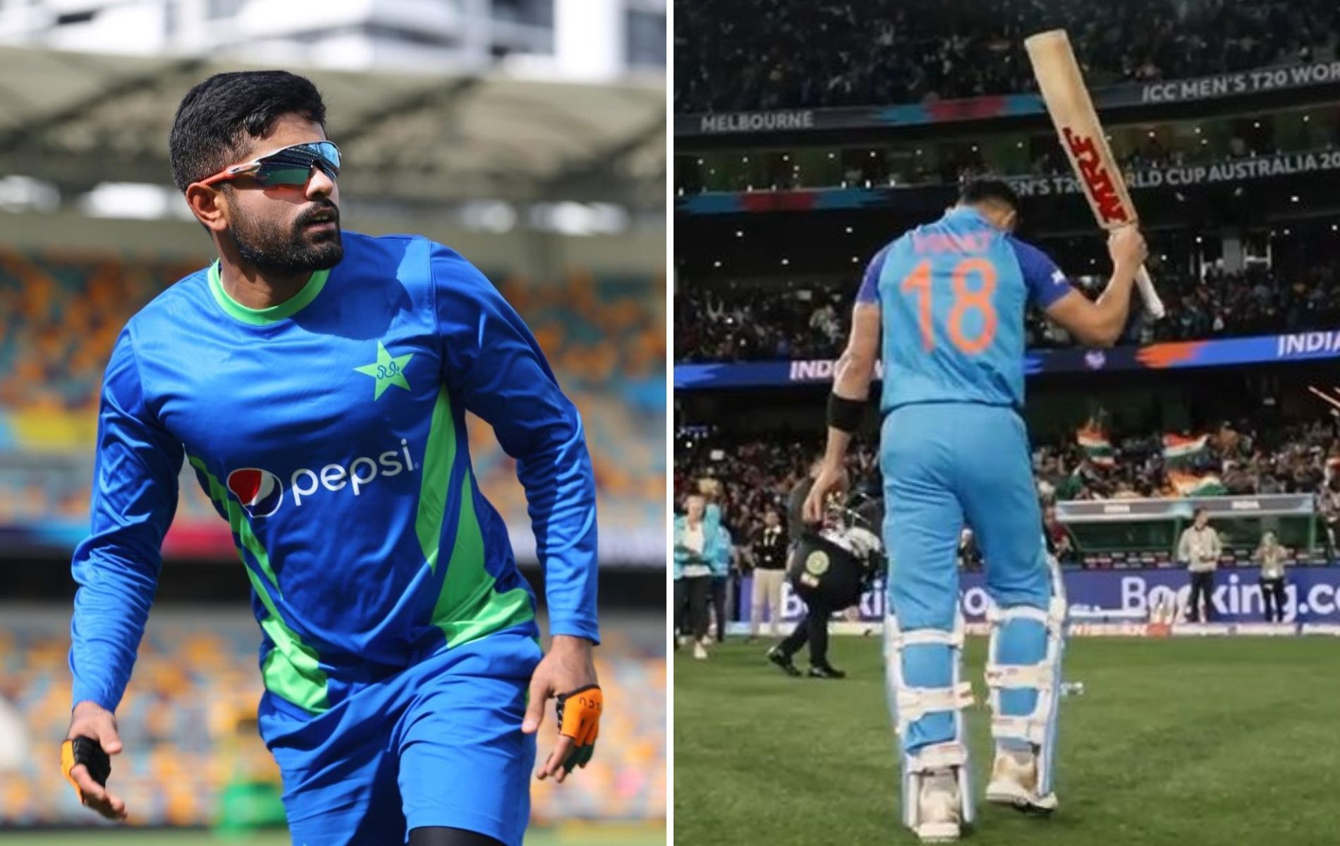 Babar Azam (L) and Virat Kohli (R). (Pics: Twitter)