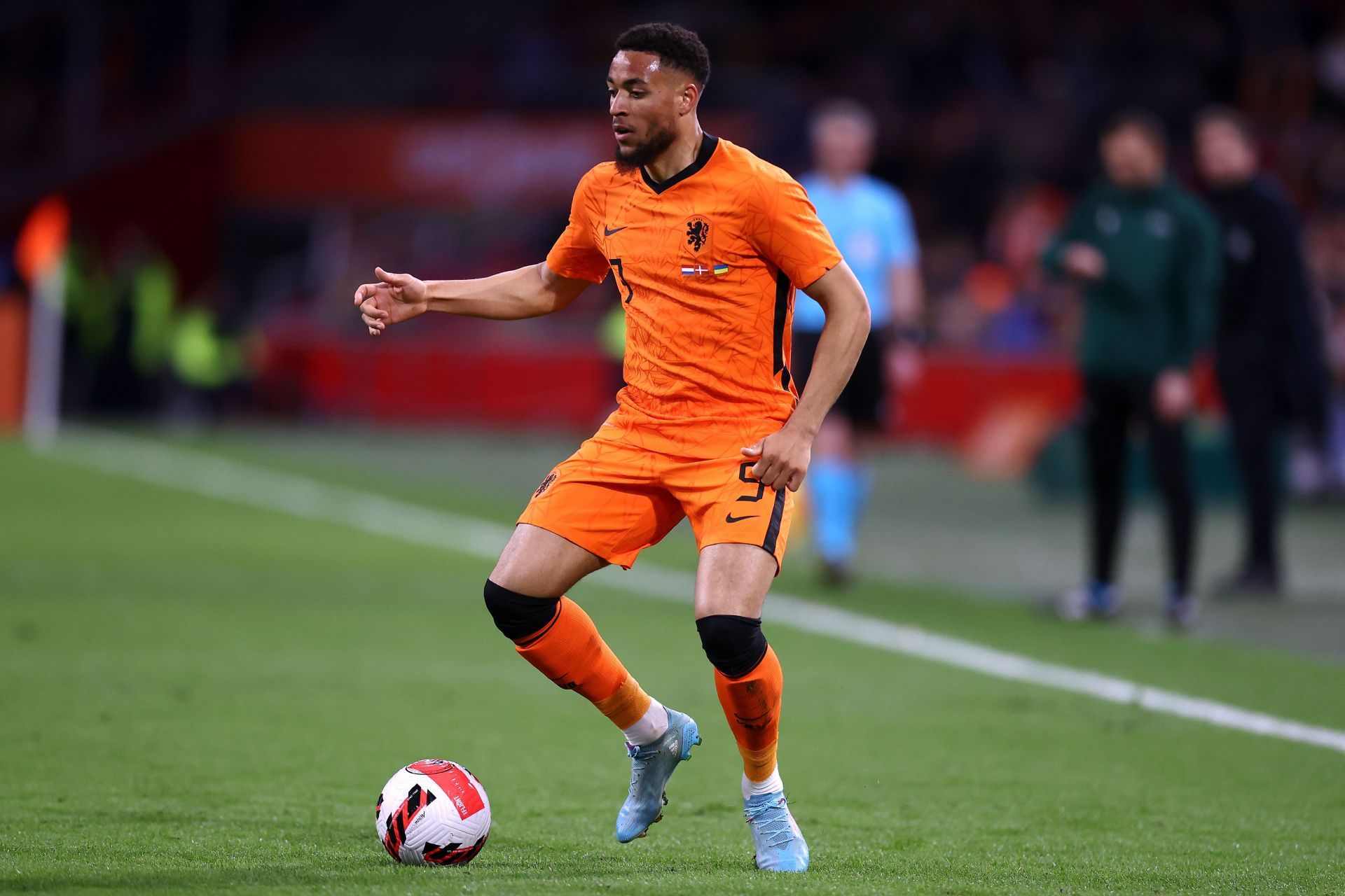 Arnaut Danjuma in action for Netherlands during an international friendly against Denmark