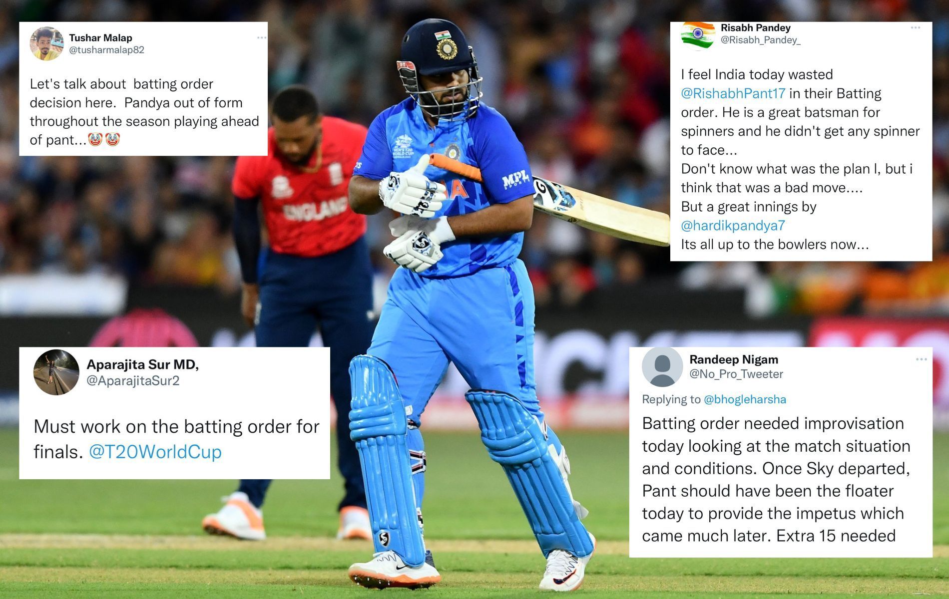 Rishabh Pant came in to bat at No.6 against England. (Pics: Twitter)