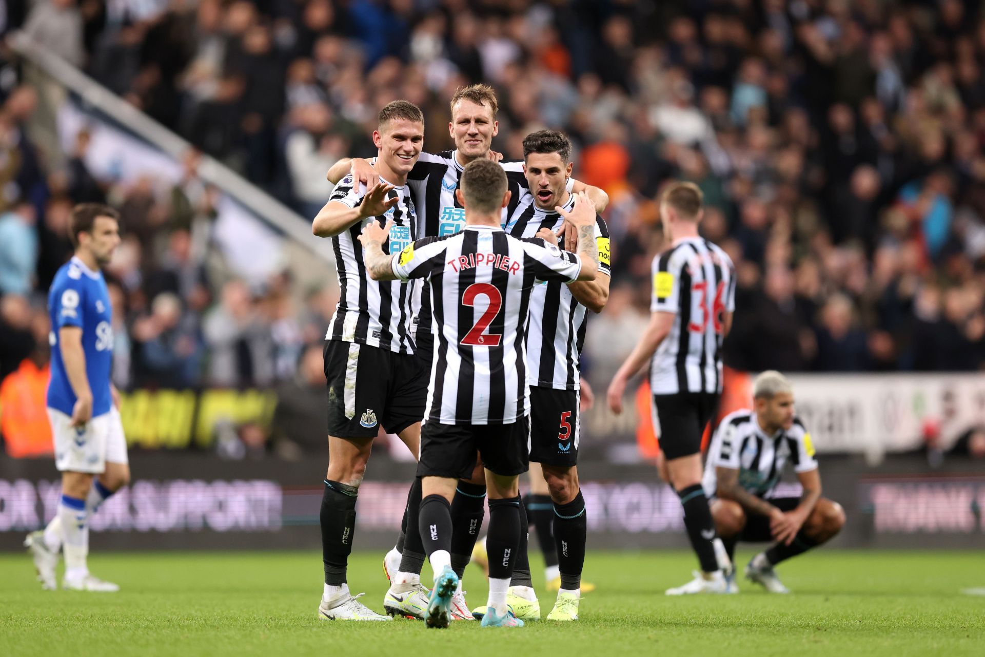 Sven Botman, Kieran Trippier, Dan Burn and Fabian Schar