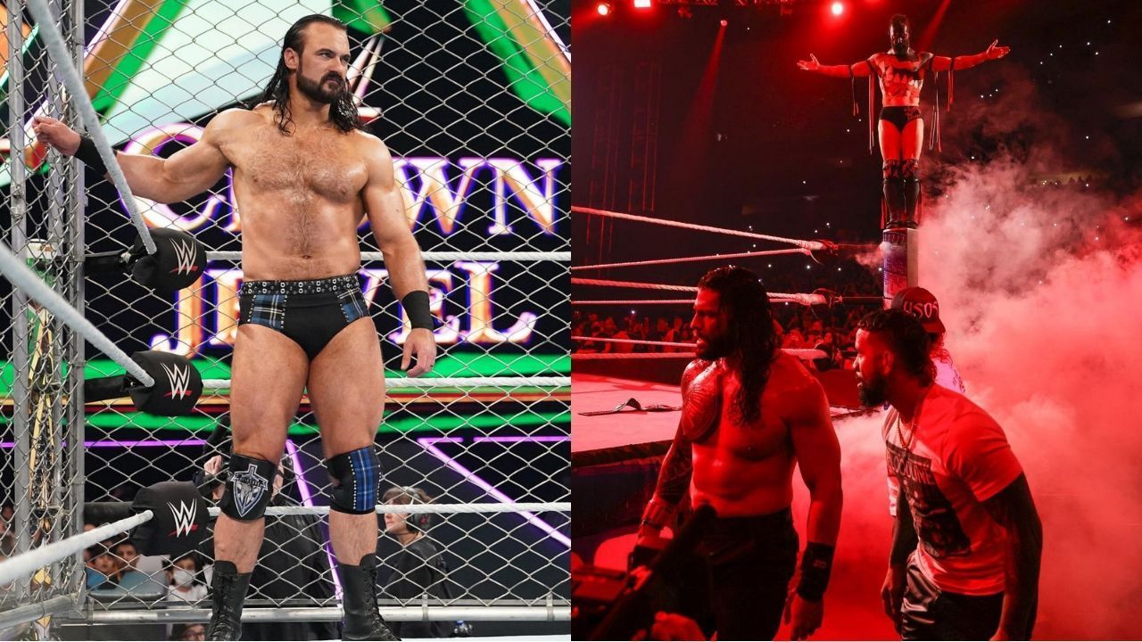 WWE सुपरस्टार्स ड्रू मैकइंटायर, फिन बैलर, द उसोज और रोमन रेंस 