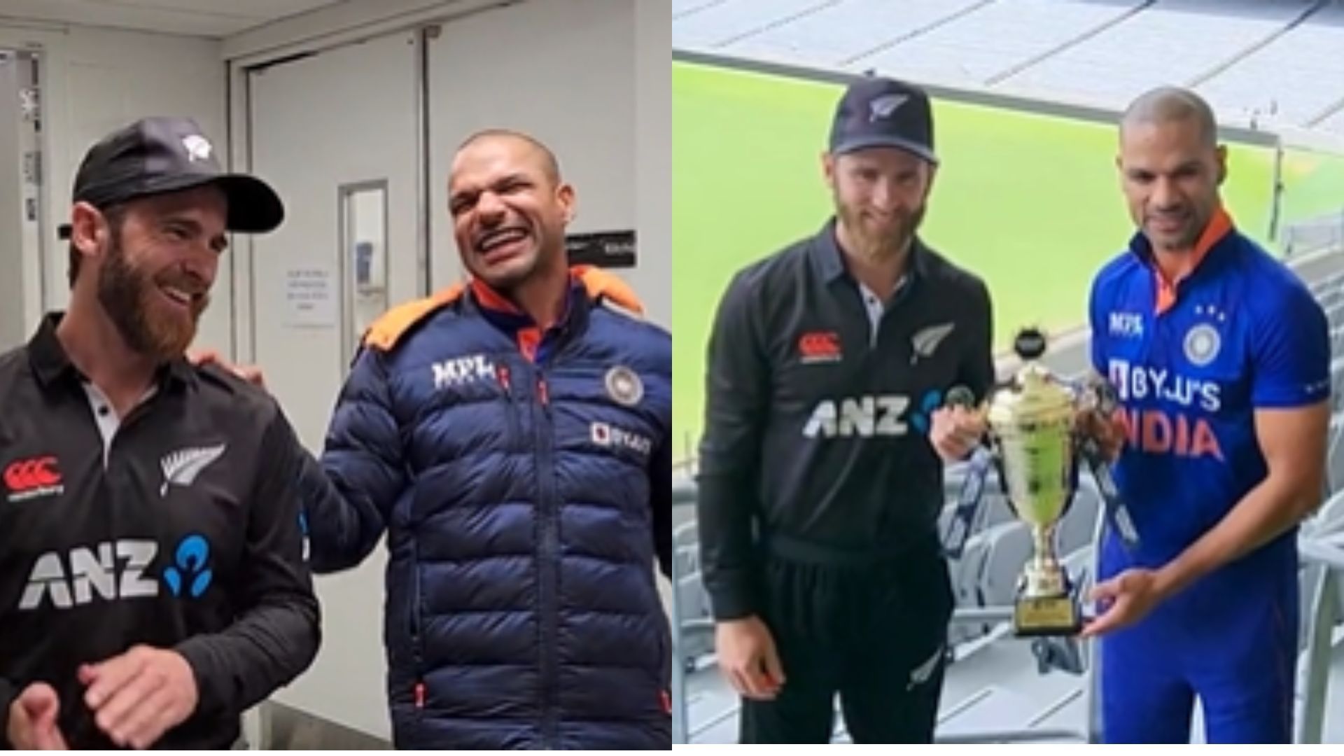 Snippets from the video of the interaction between the two captains posted by BCCI