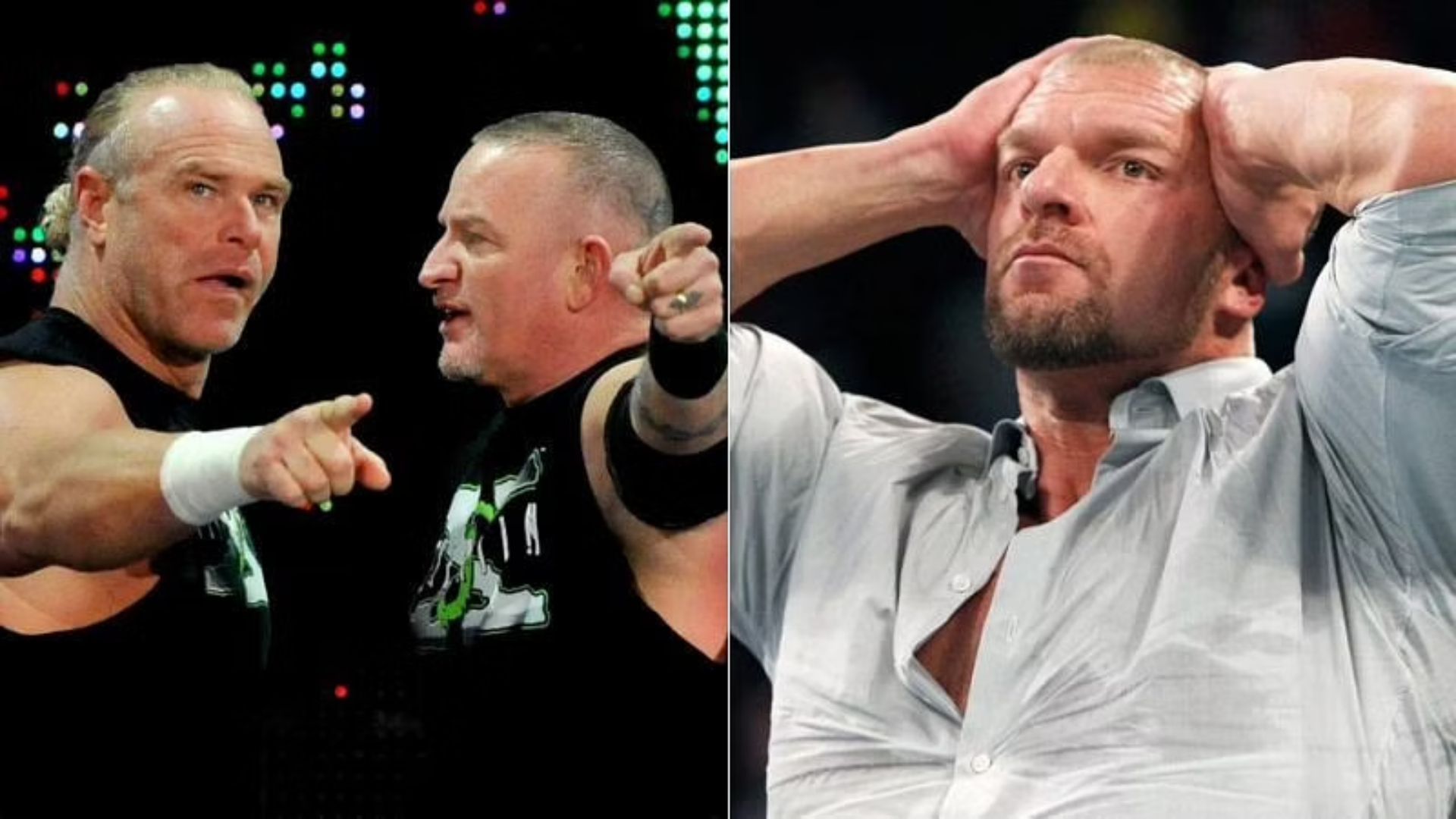 Billy Gunn and Road Dogg (left); Triple H (right)