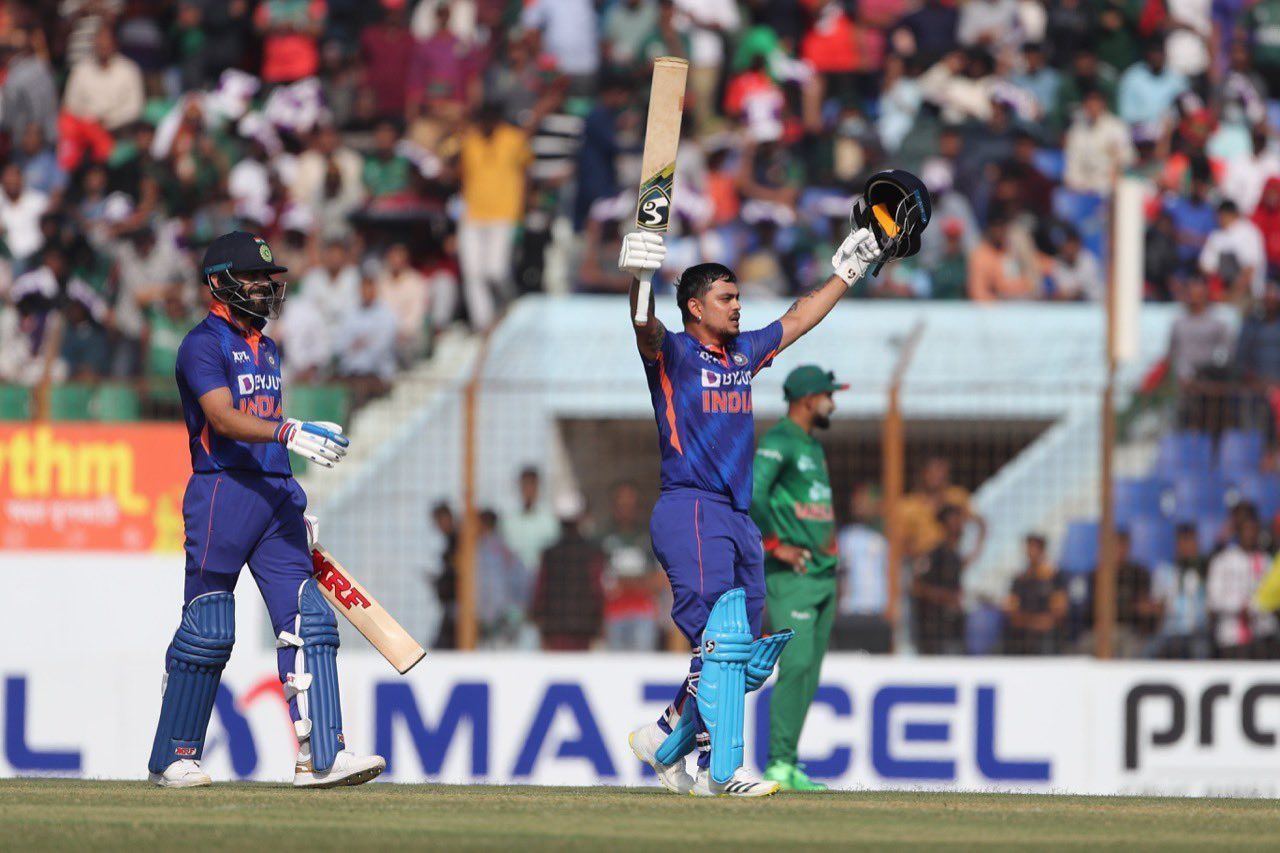 Ishan Kishan smashed a double century in the third ODI against Bangladesh. [P/C: BCCI/Twitter]