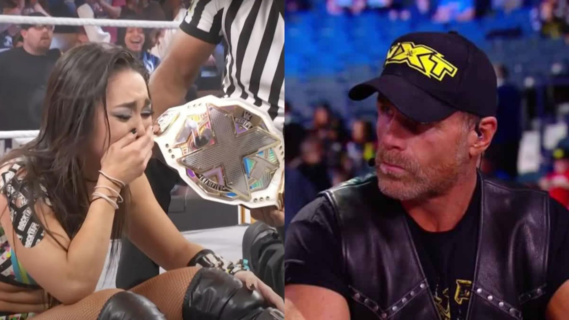Roxanne Perez was embraced by Shawn Michaels after her win
