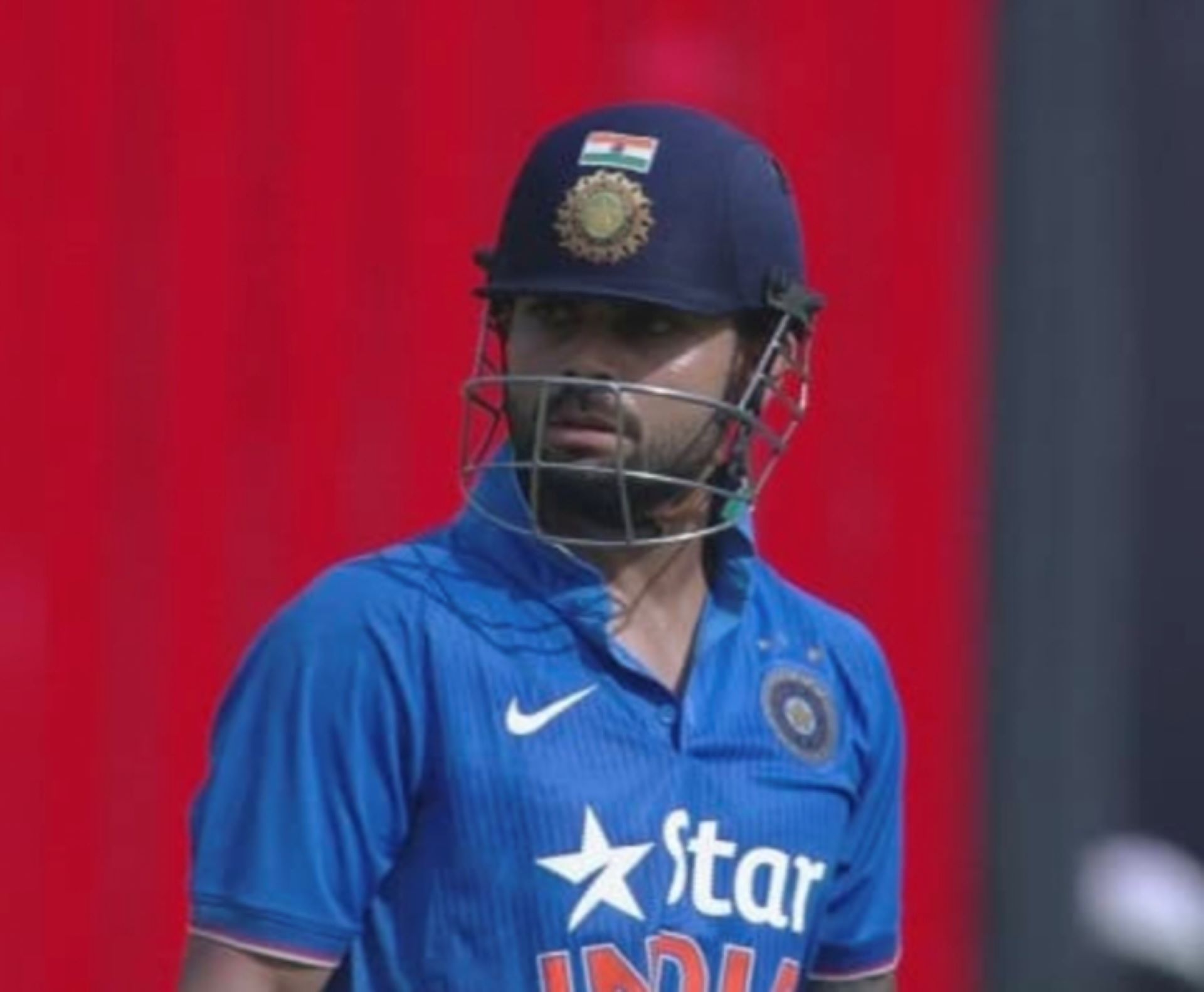 Kohli gave a death stare to the Bangladesh Team after witnessing their wild celebrations post his dismissal. [Pic Credit - Hotstar]