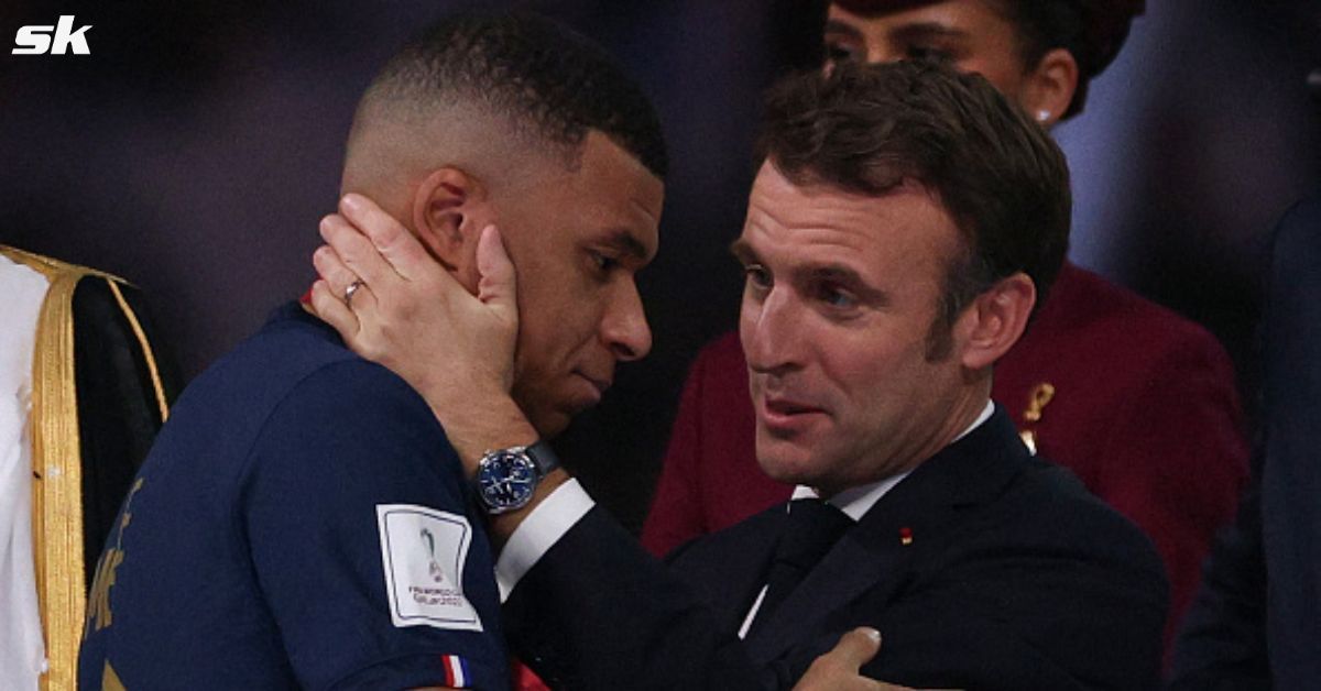 Macron comforted the French forward after the defeat.