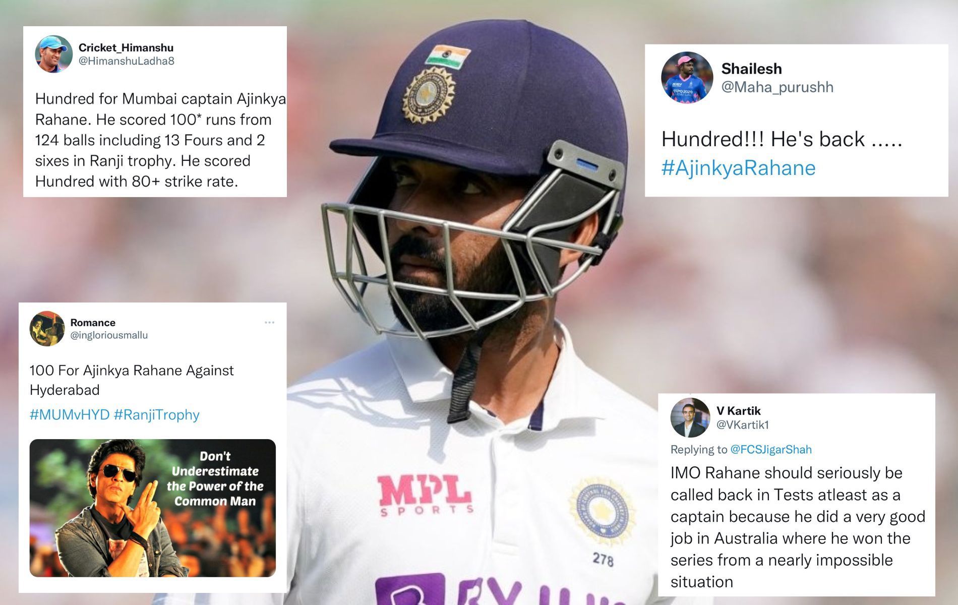 Ajinkya Rahane impressed many with his batting exploits on Tuesday. (Pics: Twitter)