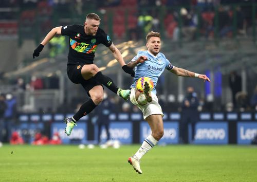 Milan Skriniar (left) is wanted at the Santiago Bernabeu.