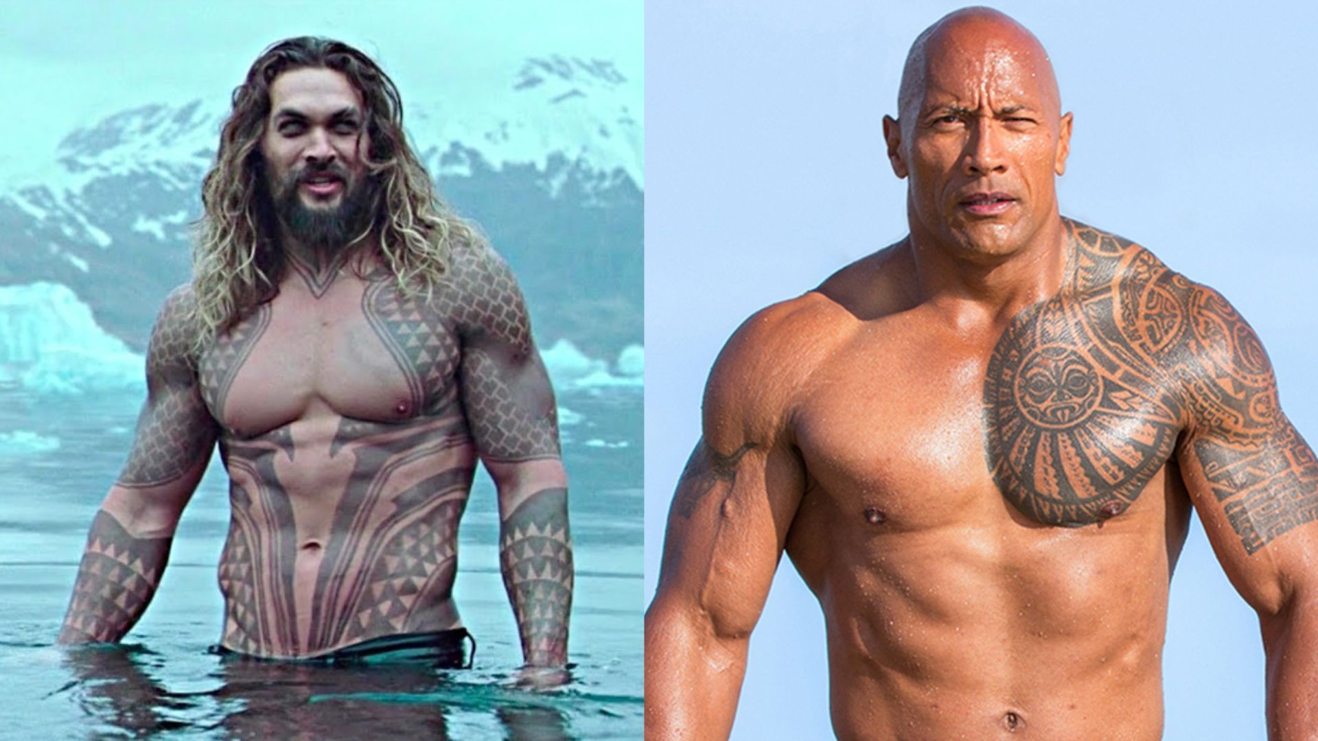 Hollywood actors Jason Momoa and The Rock