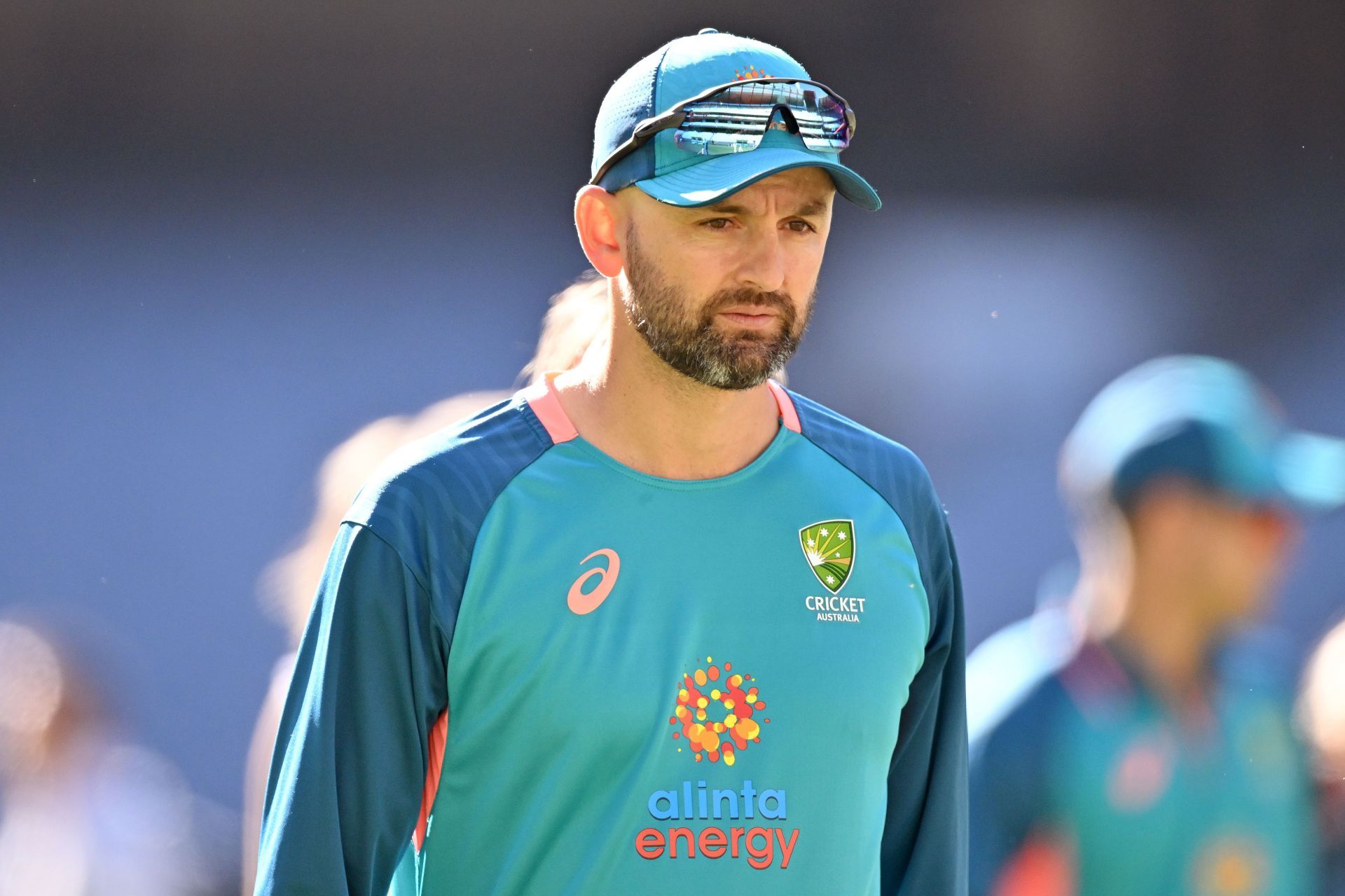 Nathan Lyon during an Australia Training Session