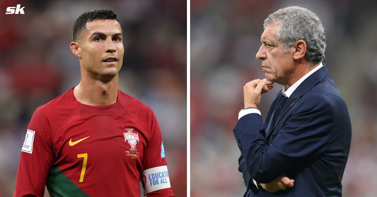 [L-to-R] Cristiano Ronaldo and Fernando Santos.