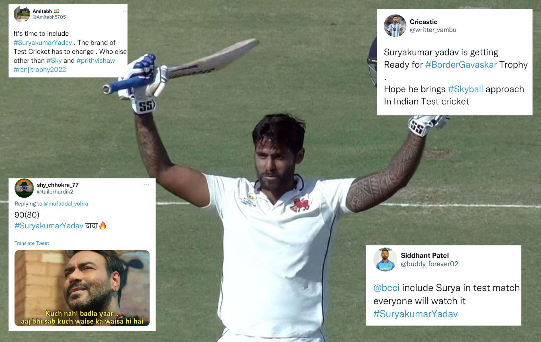Suryakumar Yadav shone with the bat on his Ranji Trophy return. (Pics: Twitter) 