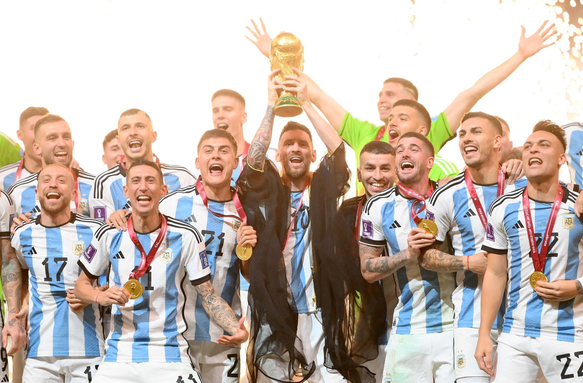 Argentina with the FIFA World Cup trophy