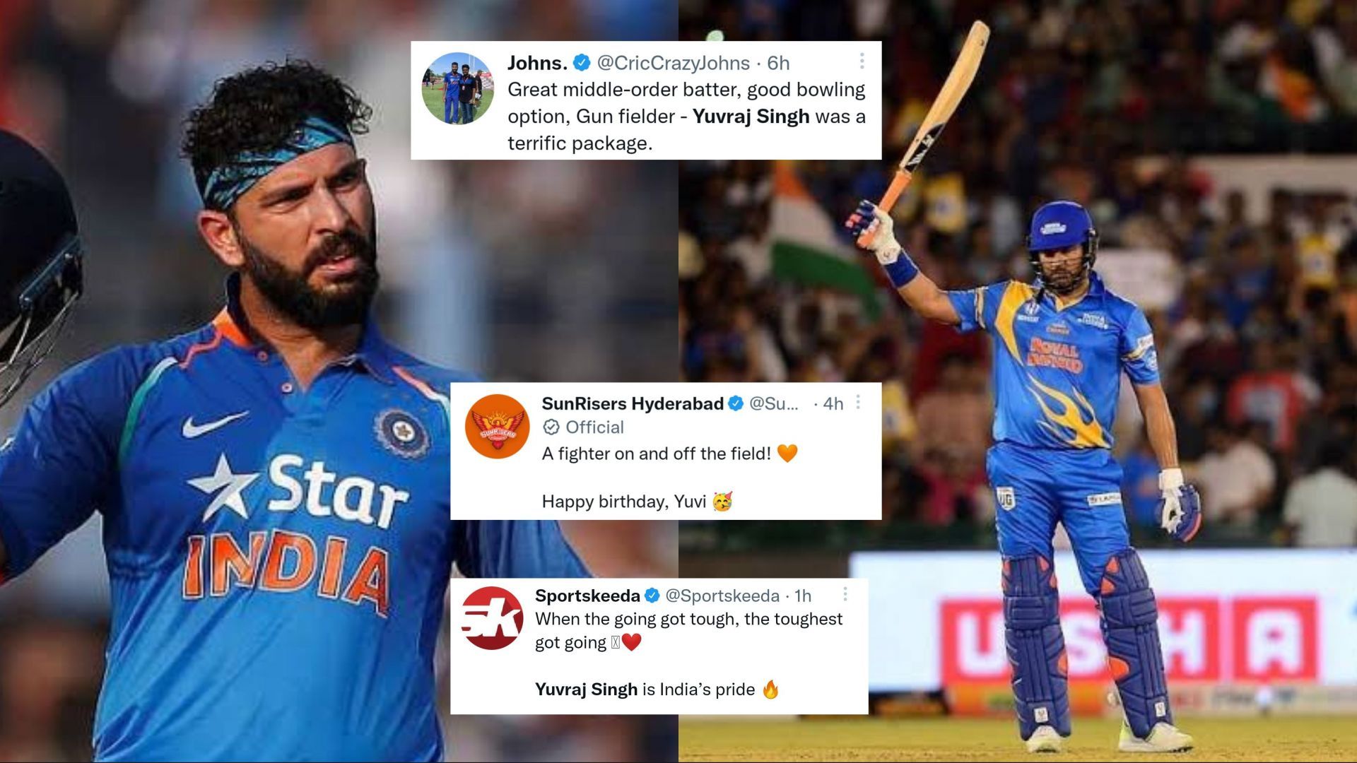 Birthday wishes poured in for Yuvraj Singh on Twitter