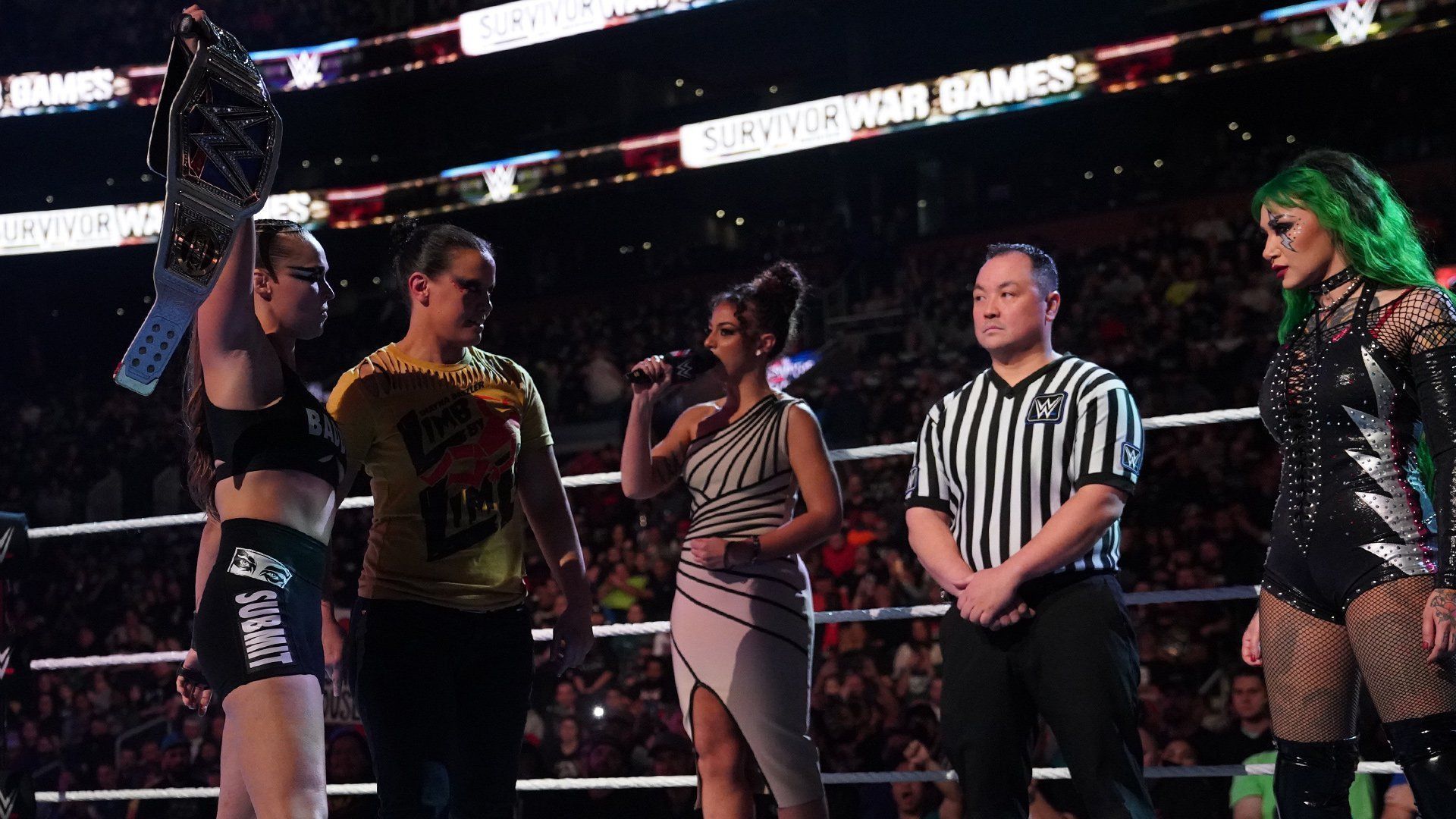 Shotzi, Ronda Rousey, and Shayna Baszler