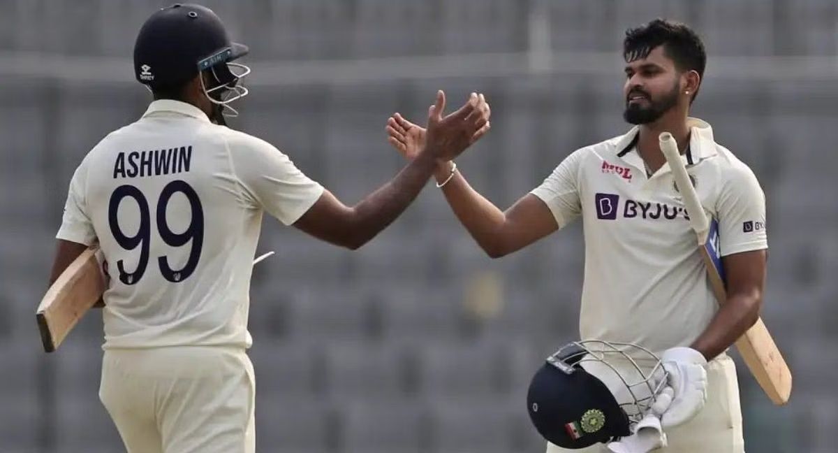 Shreyas Iyer (R) and Ravichandran Ashwin