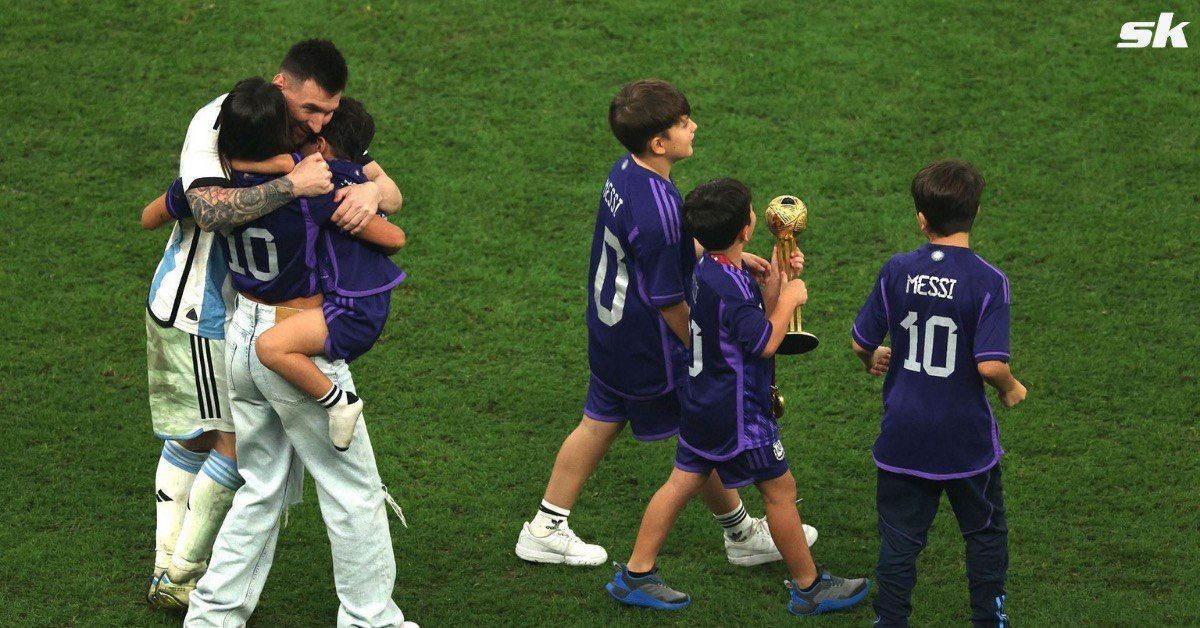 Lionel Messi and family celebrate Argentina