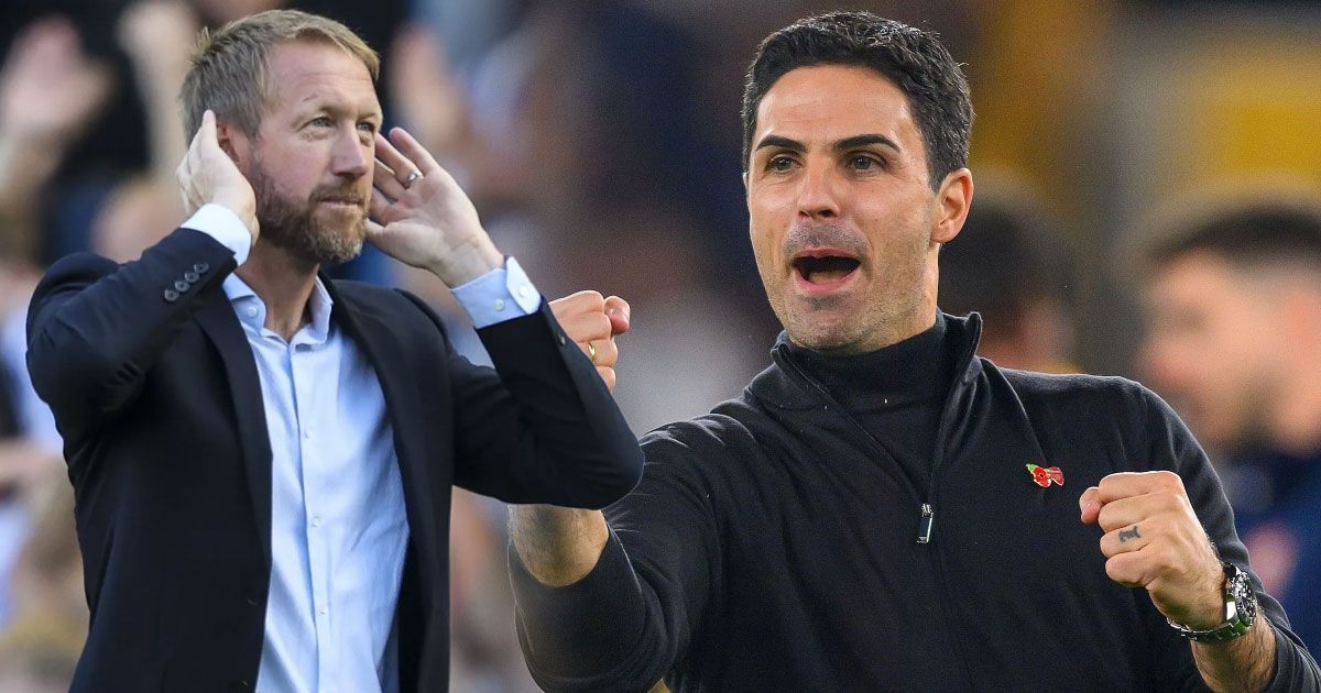 Chelsea manager Graham Potter and Arsenal boss Mikel Arteta