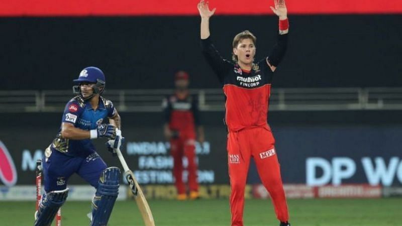 Adam Zampa bowling for RCB. Pic: BCCI