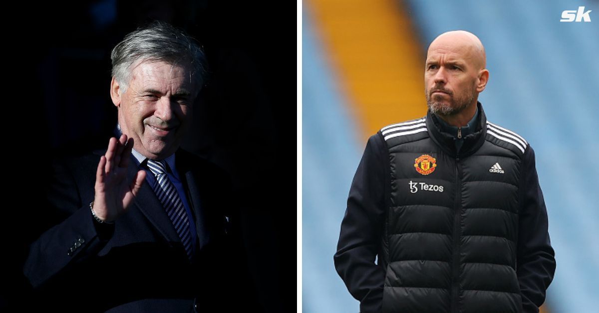 Manchester United manager Erik ten Hag and Real Madrid boss Carlo Ancelotti 