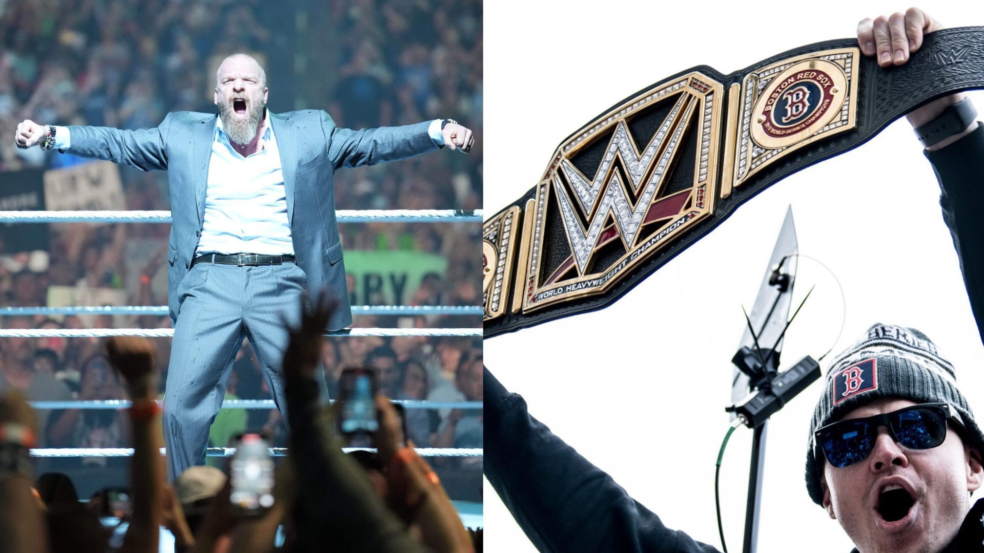 WWE Chief Content Officer sent a personalized championship belt to the Boston Red Sox