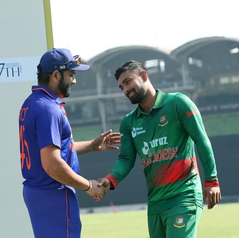 Liton Das and Indian skipper Rohit Sharma. (Credits: Twitter)