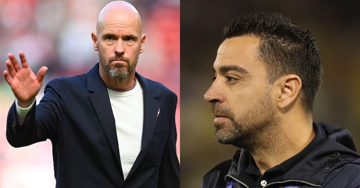 [L-to-R] Erik ten Hag and Xavi Hernandez.