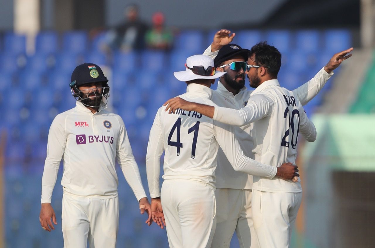 Axar Patel scalped three wickets on Day 4 of the Chattogram Test. [P/C: BCCI]