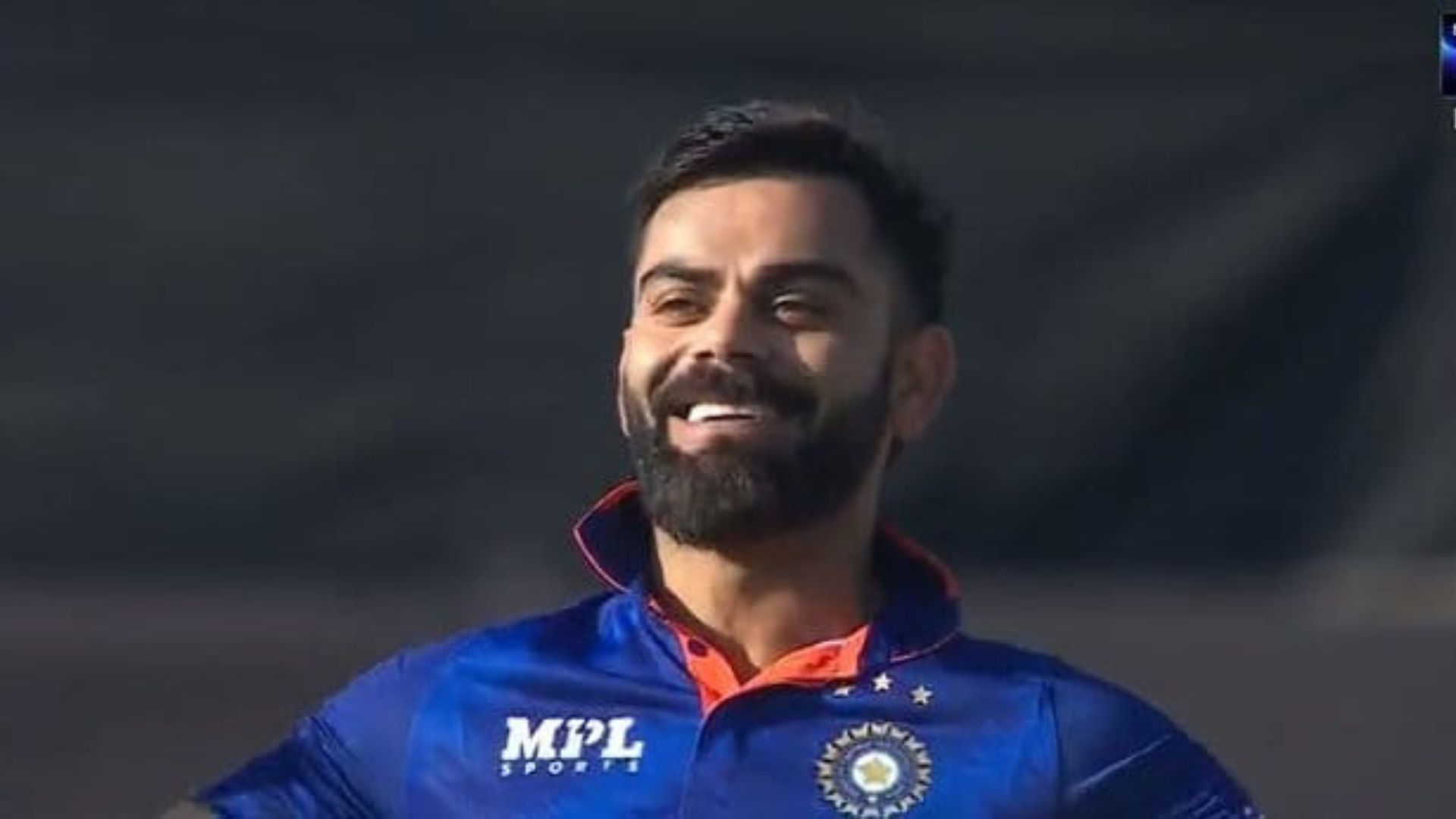 Virat Kohli celebrates after scoring his first ODi hundred since August 2019. (P.C.:SONY)