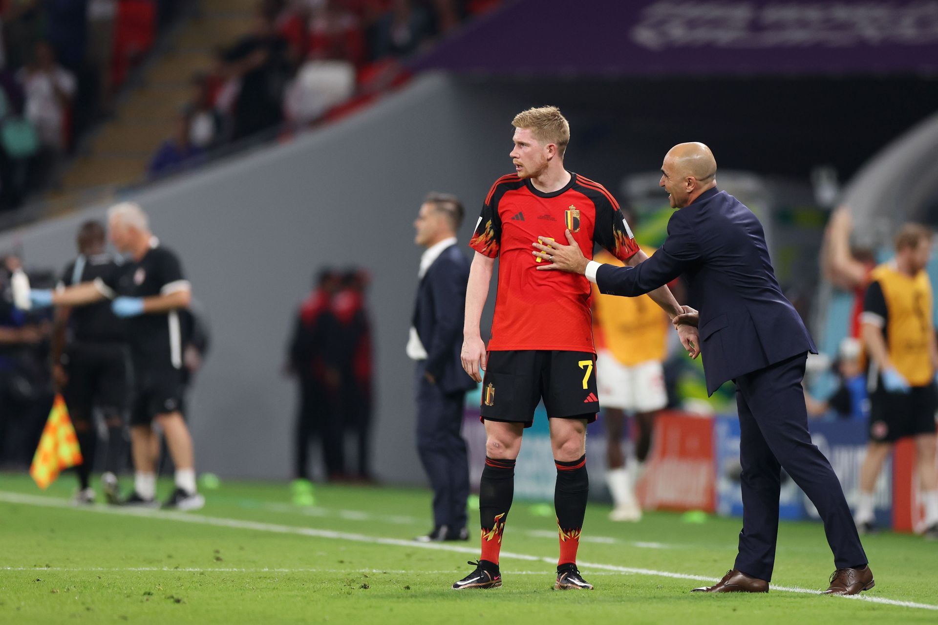 Roberto Martínez and Kevin De Bruyne at the World Cup