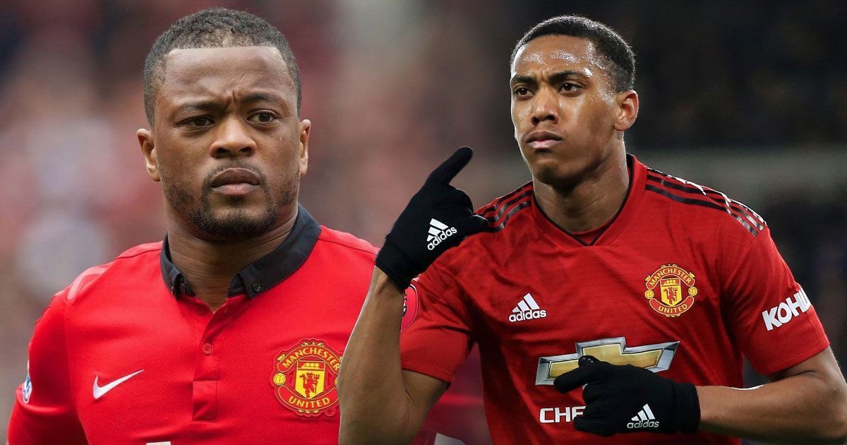 Patrice Evra and Anthony Martial   