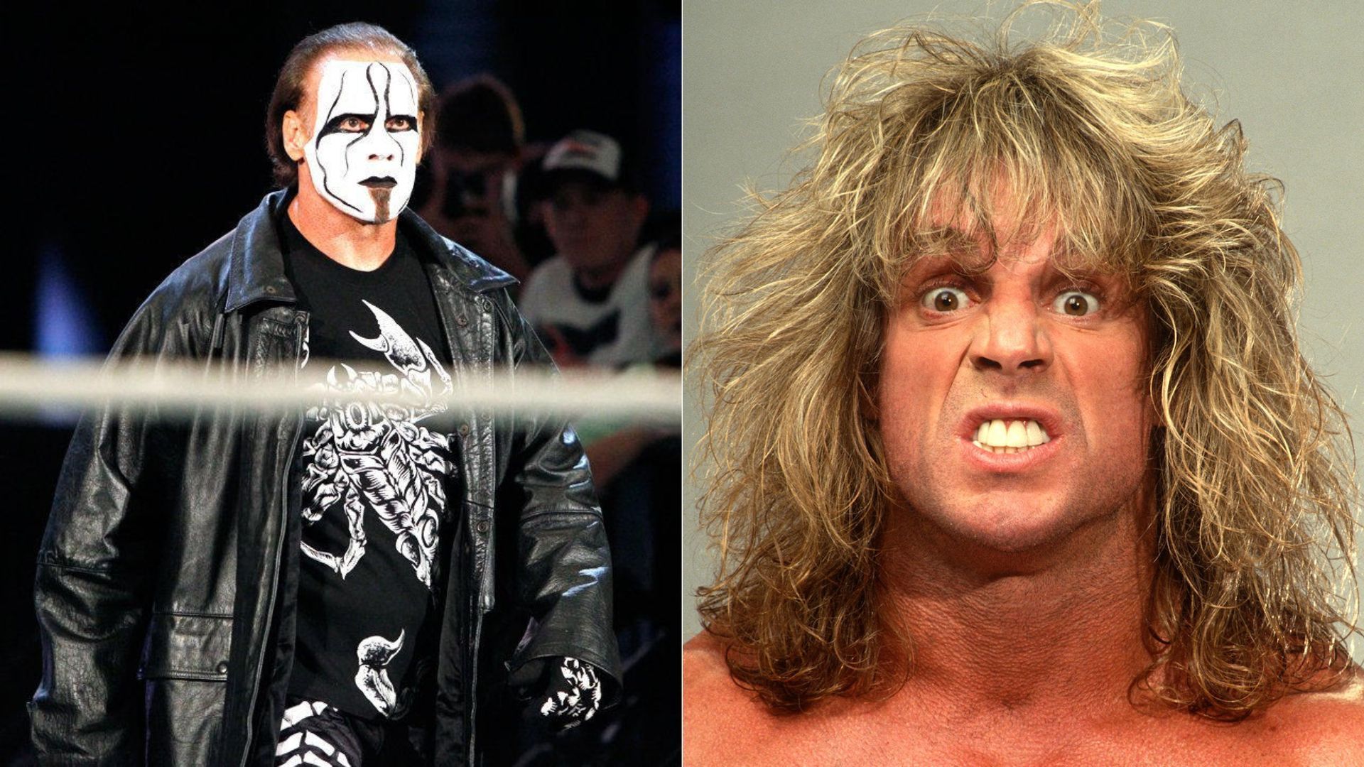 Sting (left); The Ultimate Warrior (right)
