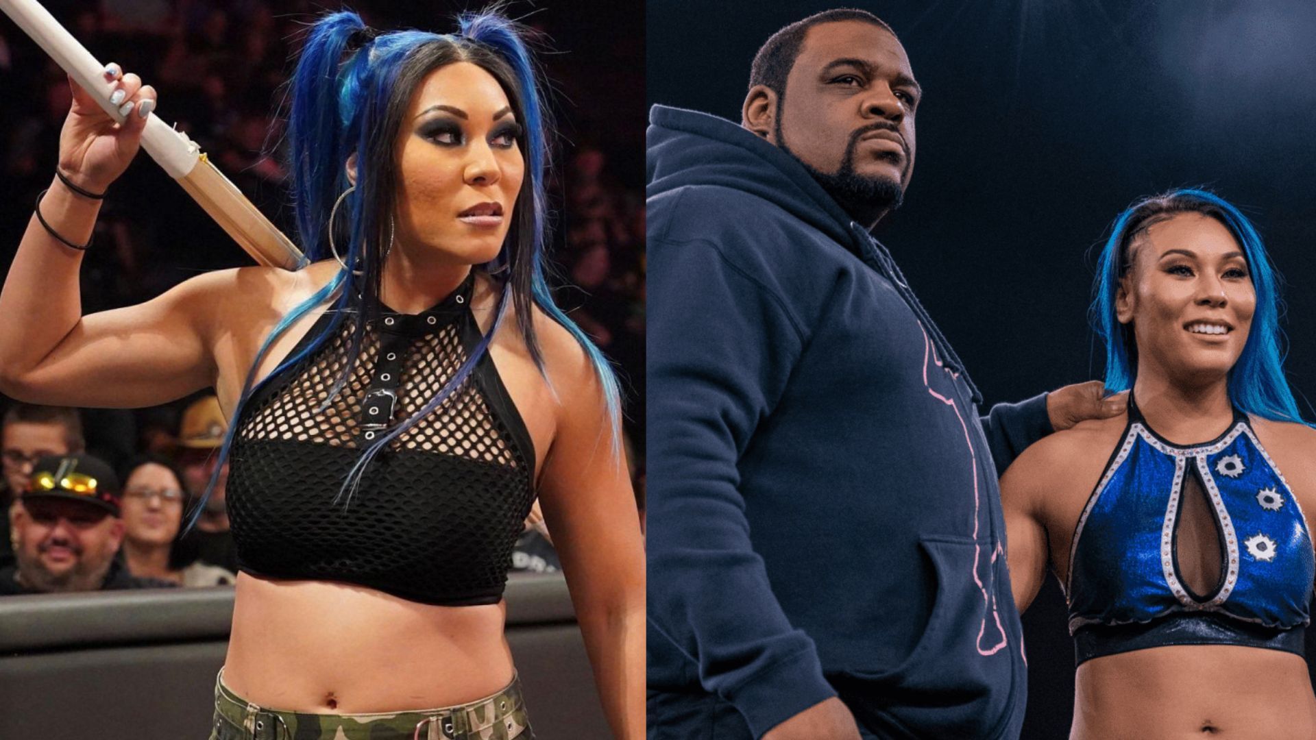 WWE Superstar Mia Yim, with real-life husband and AEW star Keith Lee