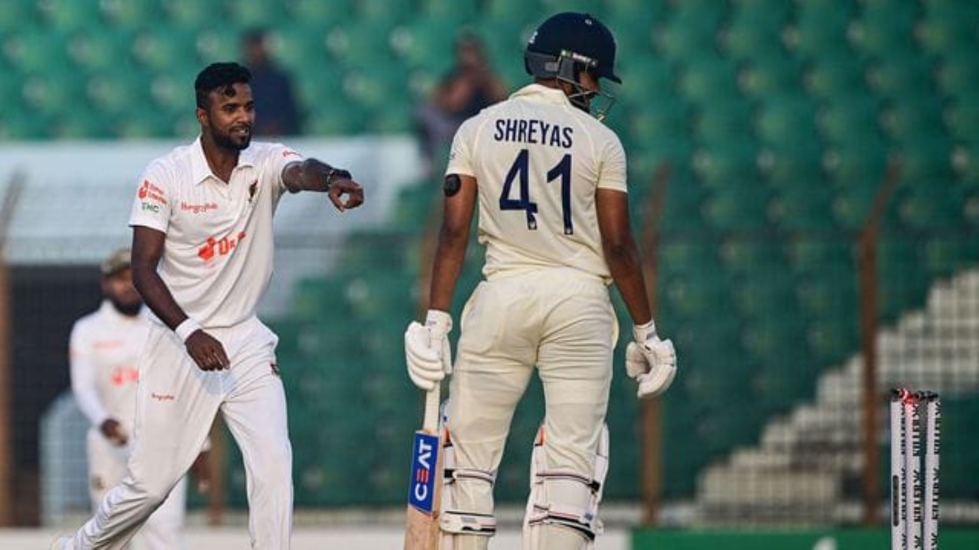 Shreyas Iyer had a fortuitous escape on Day 1 of the India-Bangladesh Test Match. [Pic Credit - ICC]