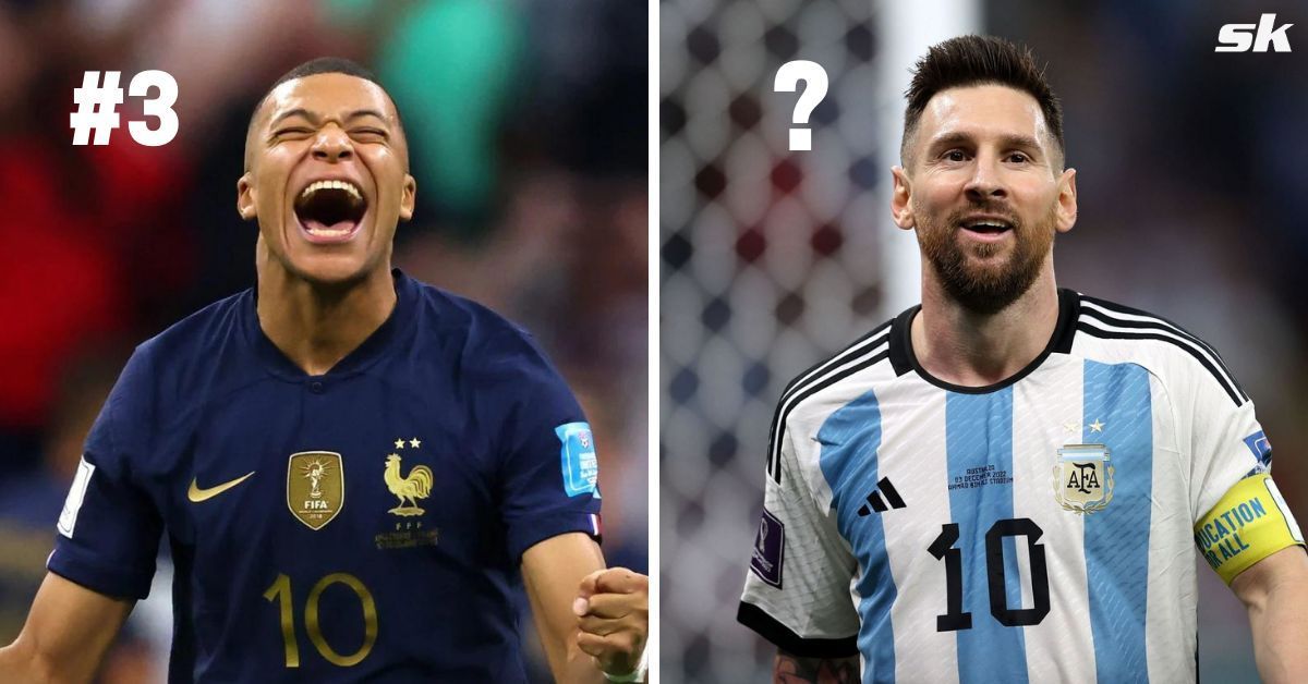 Kylian Mbappe (left) and Lionel Messi (right)
