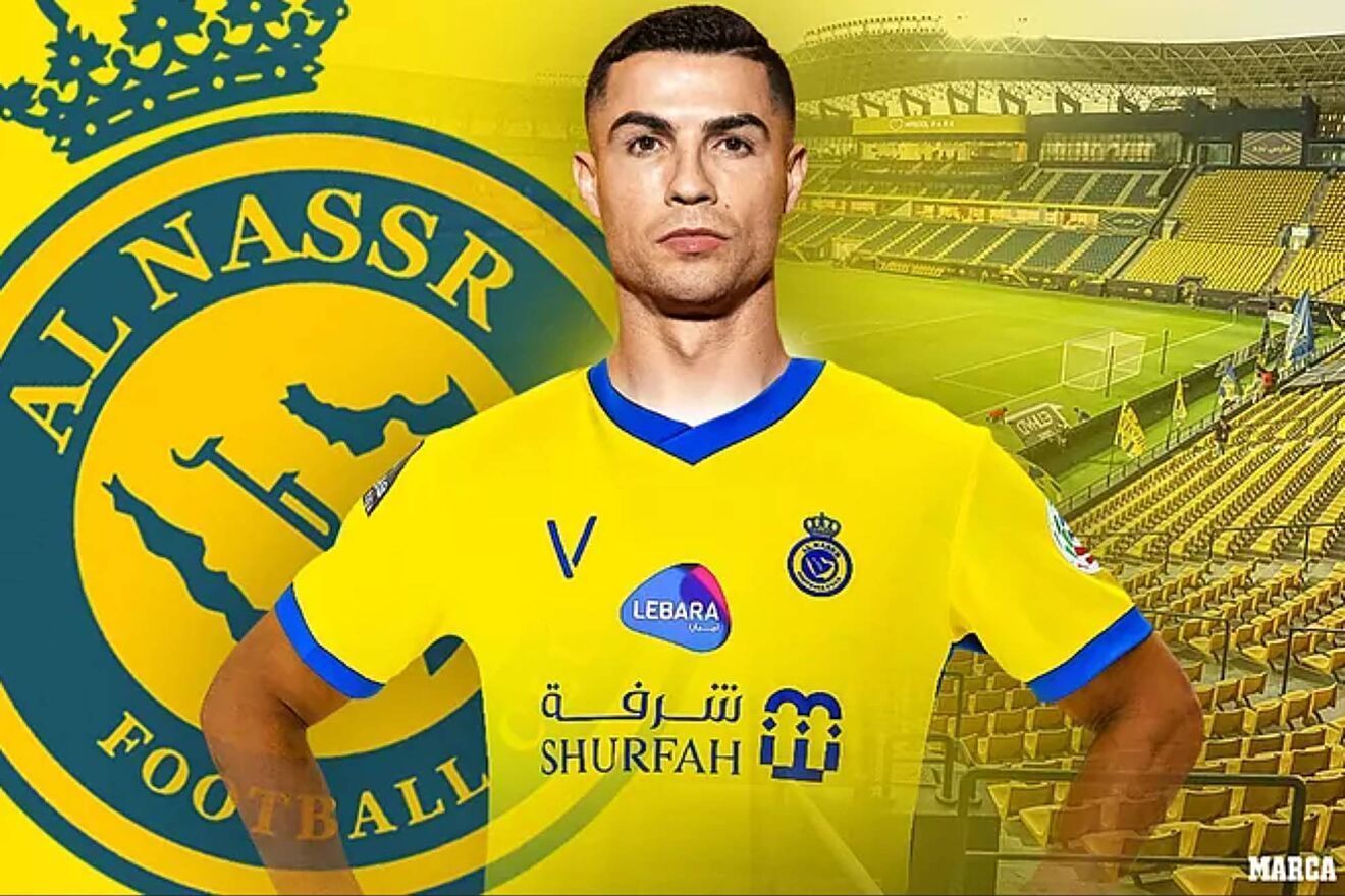 A mock-up of Ronaldo in Al-Nassr colors as imagined by Spanish publication Marca
