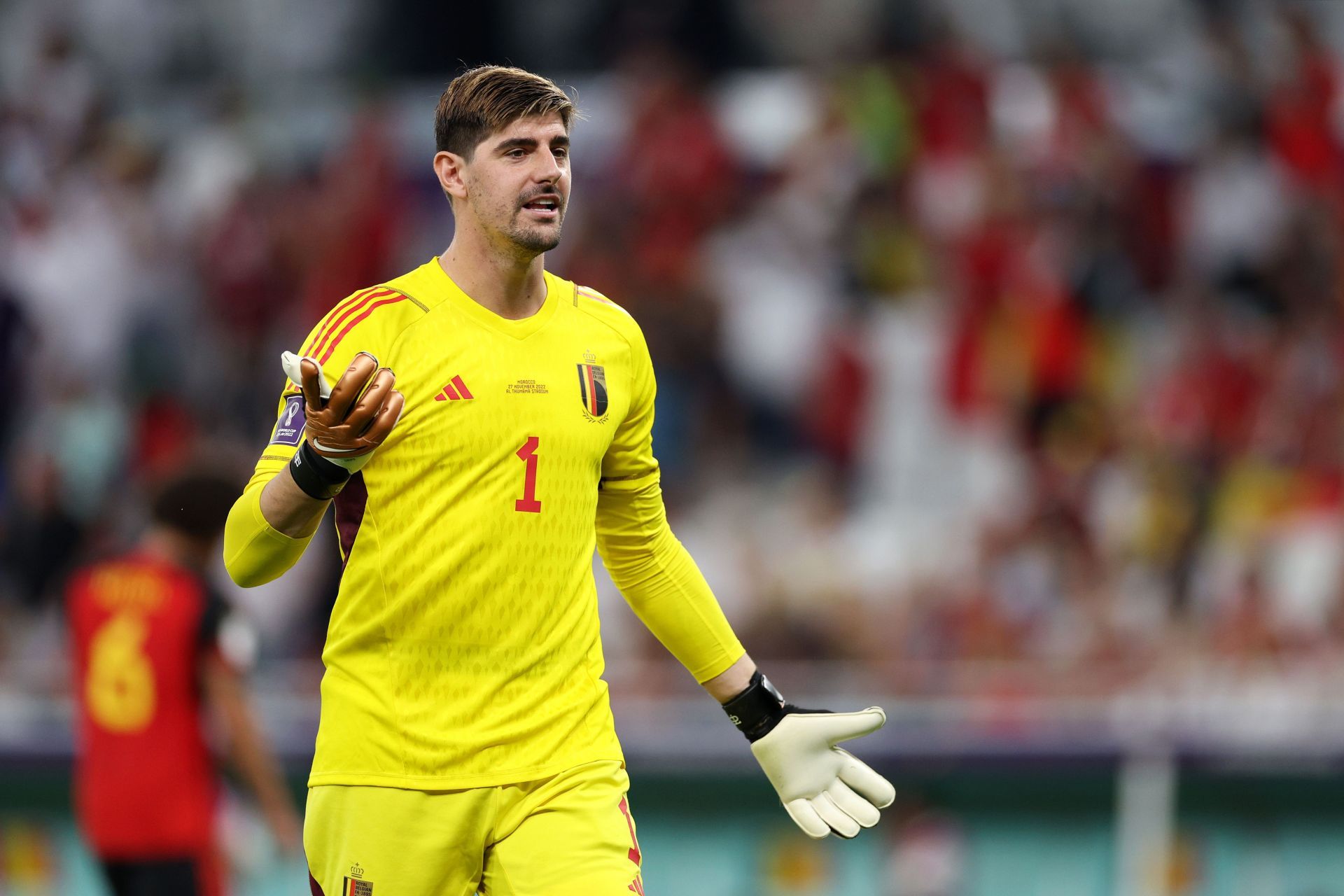 Thibaut Courtois made a string of fine saves to keep Belgium in the game but to no avail.