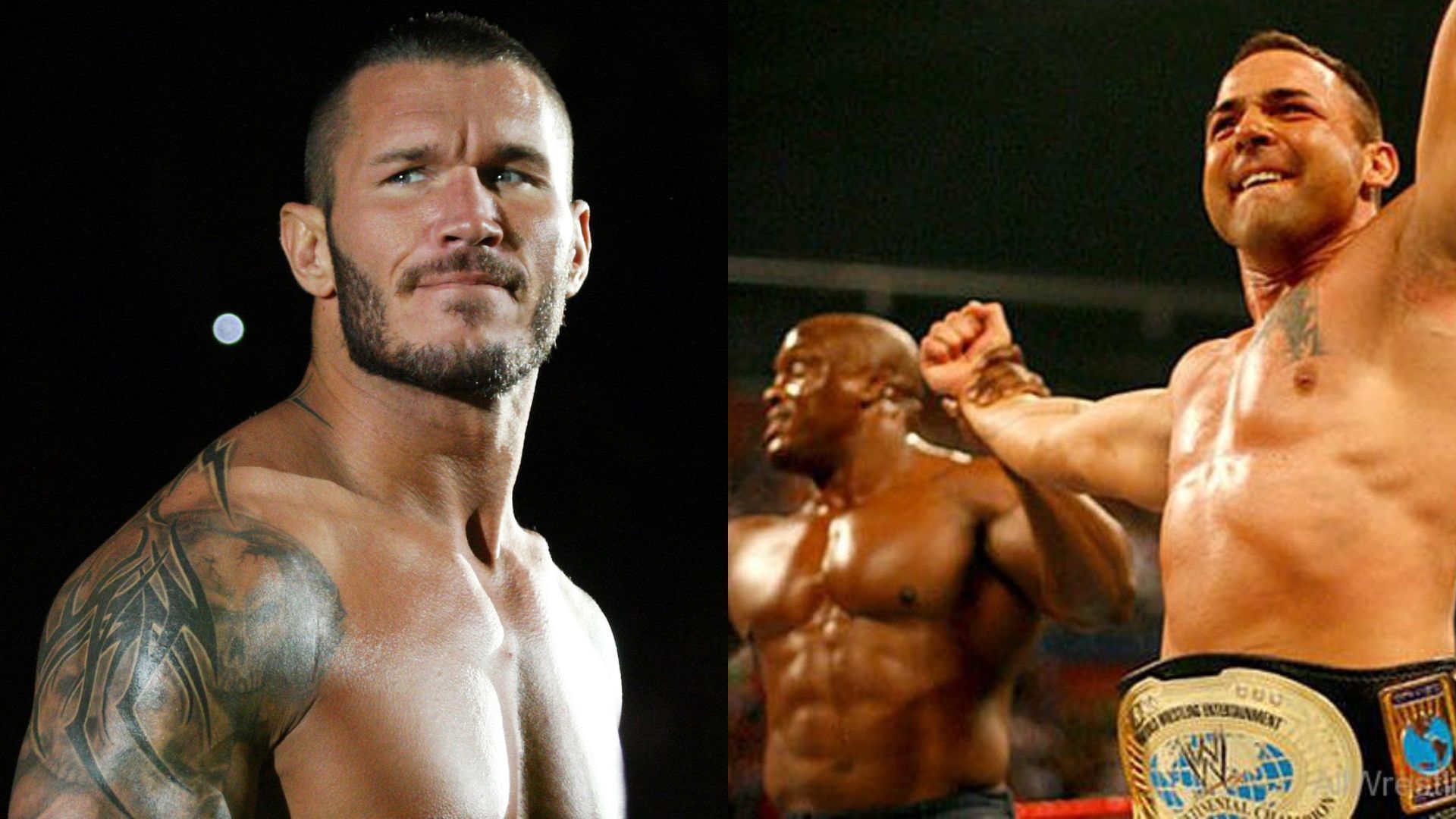 WWE Legend Randy Orton (left) and former WWE Superstar Santino Marella alongside Bobby Lashley (right)