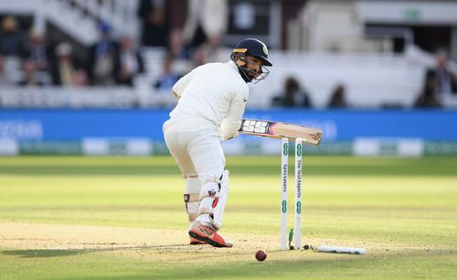 Dinesh Karthik is bowled during the Lord's Test in 2018. Pic: Getty Images