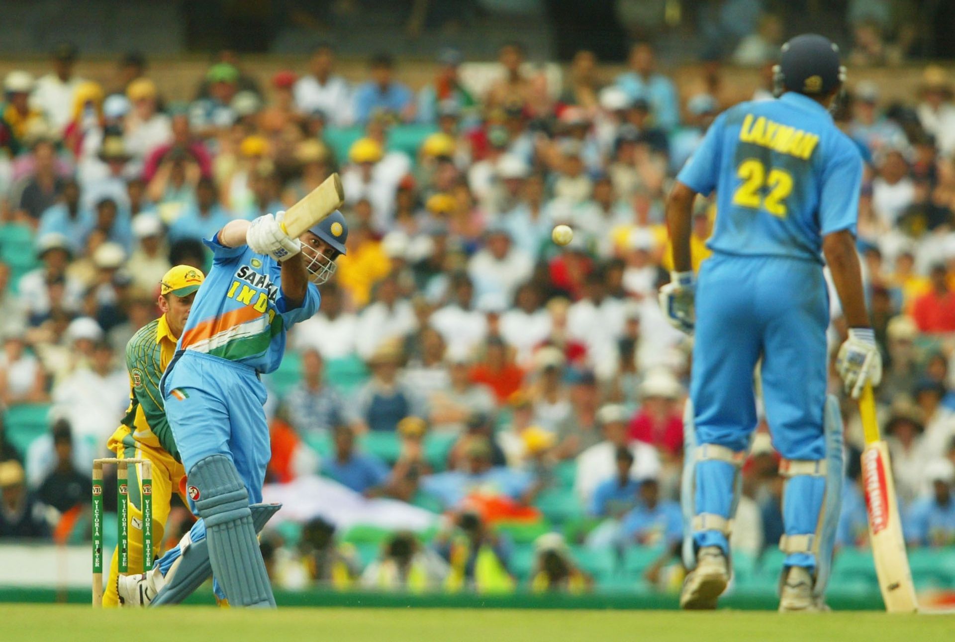 Yuvraj Singh during a VB Series match against Australia in 2004. Pic: Getty Images