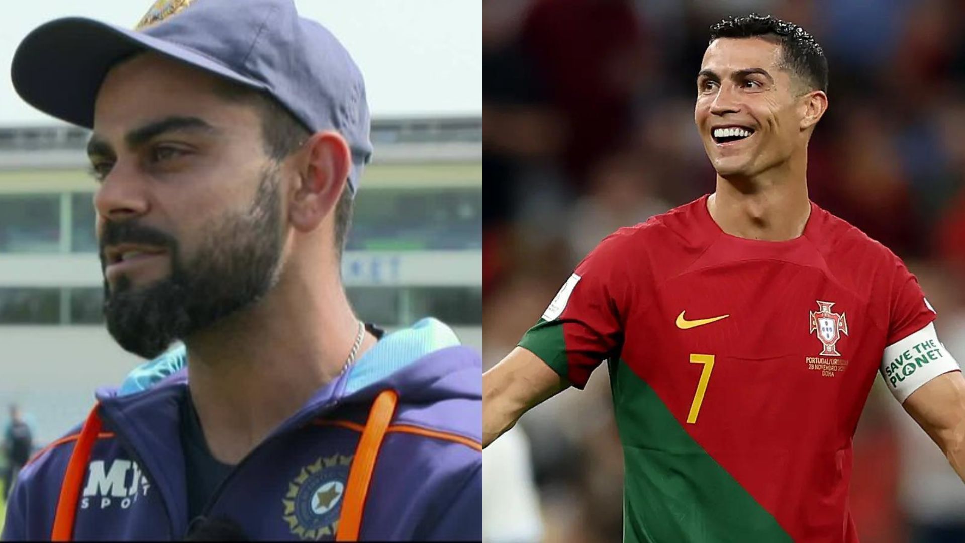 Virat Kohli (L) and Cristiano Ronaldo (P.C.:Twitter)