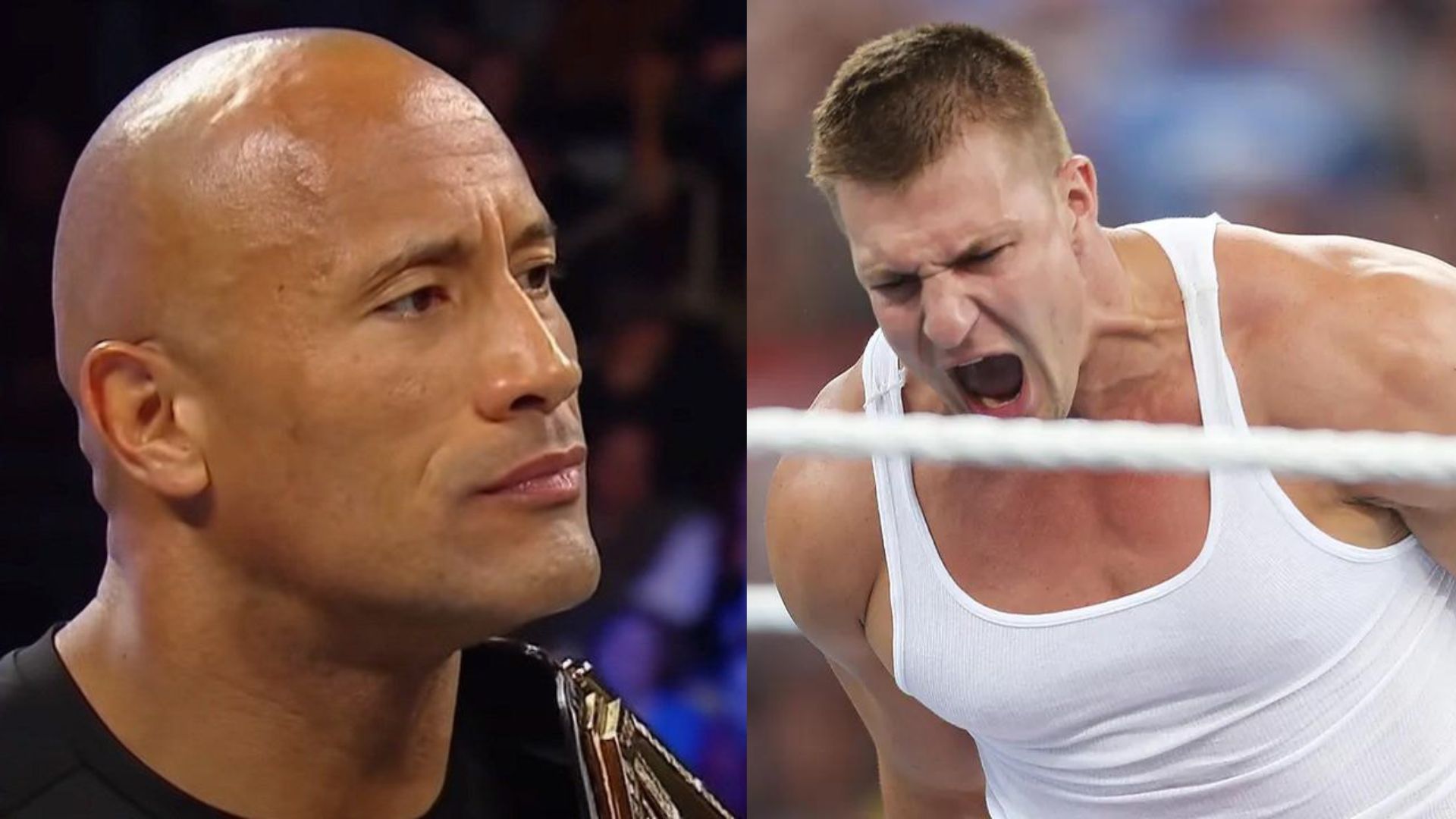 Hollywood actor Dwayne Johnson and NFL star Rob Gronkowski