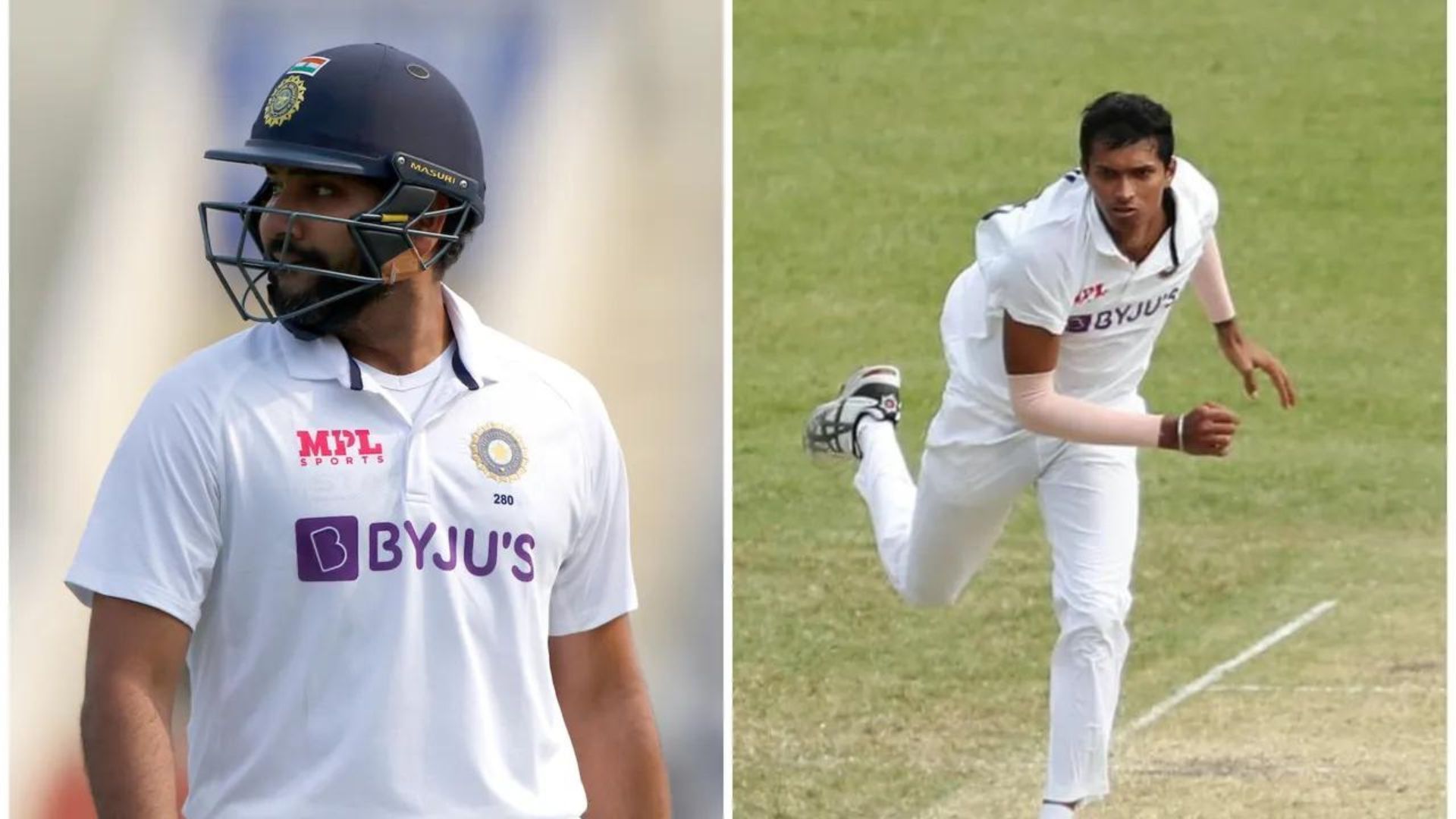 Rohit Sharma (L) and Navdeep Saini (P.C.:BCCI)