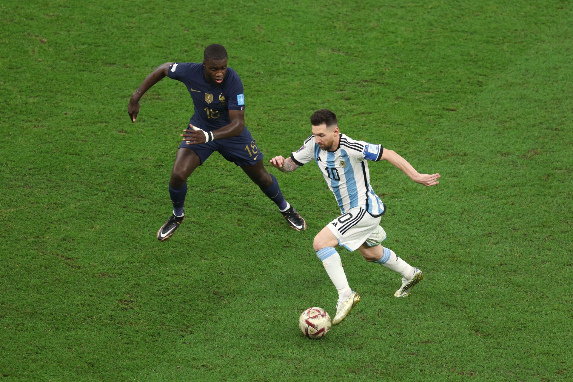 Argentina captain Lionel Messi in action during the FIFA World Cup final against France.